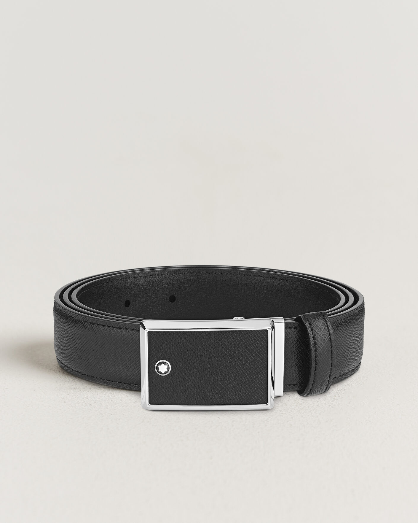 Homme | Ceintures | Montblanc | Marquetry Plate 30mm Leather Belt Black