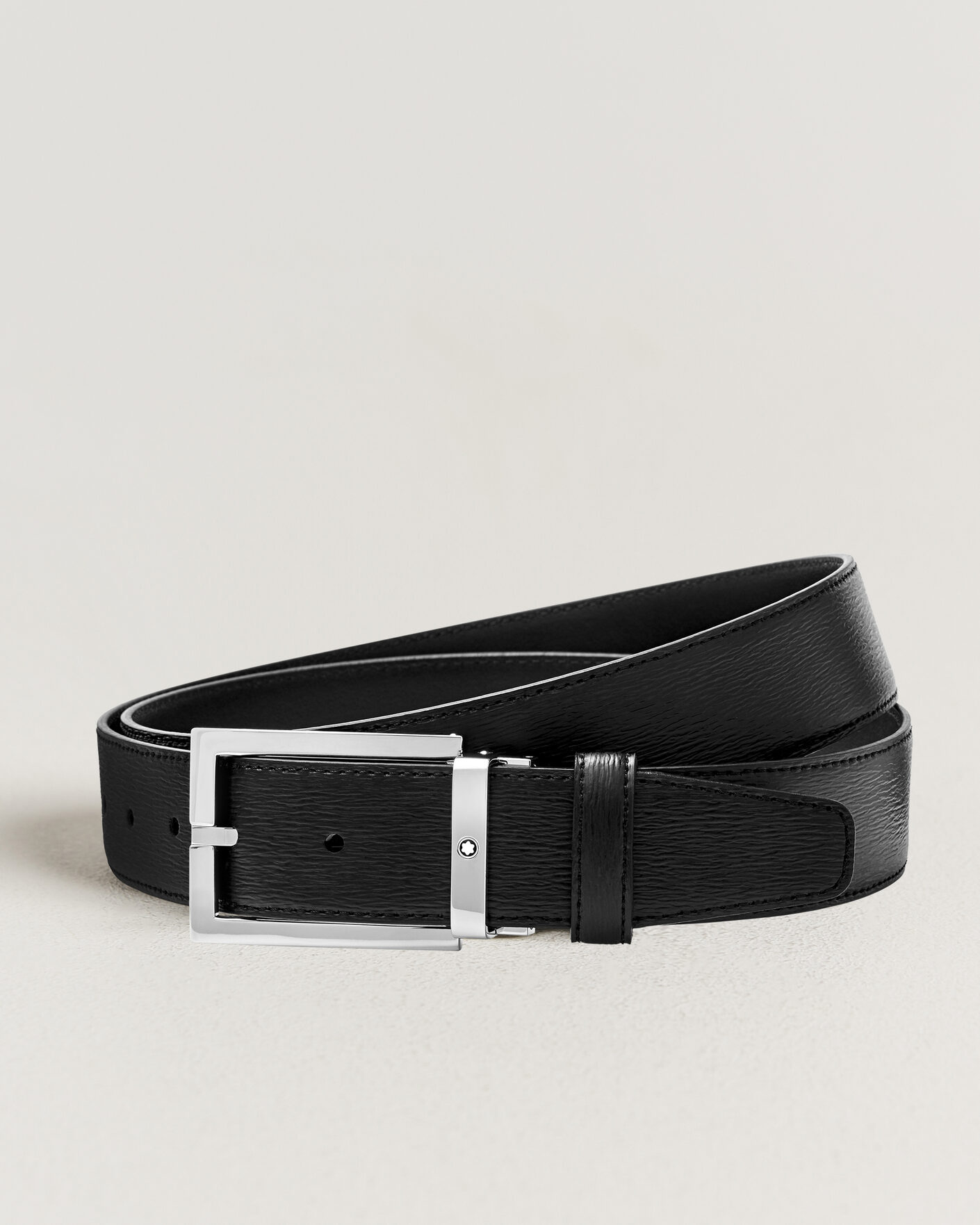 Homme | Ceintures | Montblanc | Rectangular 35mm Leather Belt Black