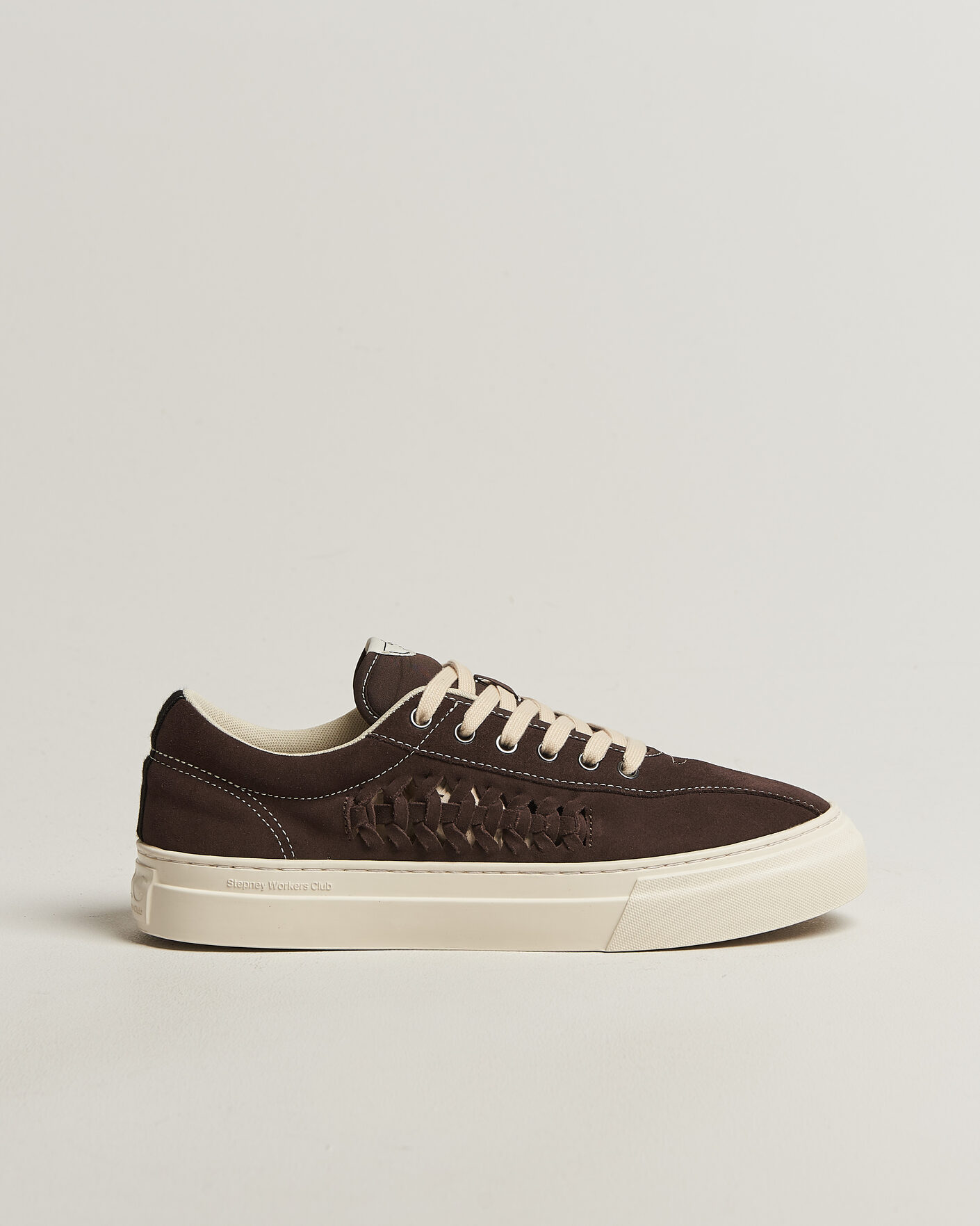 Homme | Baskets | Stepney Workers Club | Dellow 02 Woven Suede Sneaker Dark Brown
