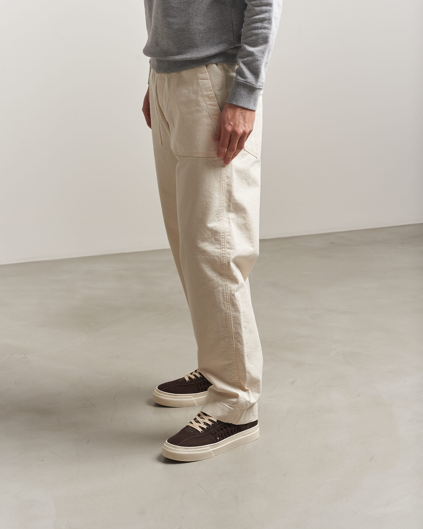 Homme | Baskets | Stepney Workers Club | Dellow 02 Woven Suede Sneaker Dark Brown