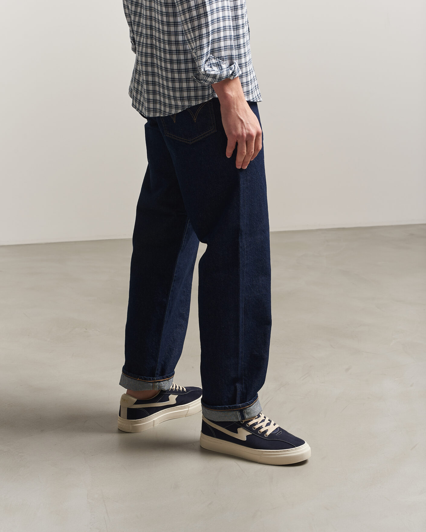 Homme | Baskets | Stepney Workers Club | Dellow S-Strike Cupsole Suede Sneaker Navy