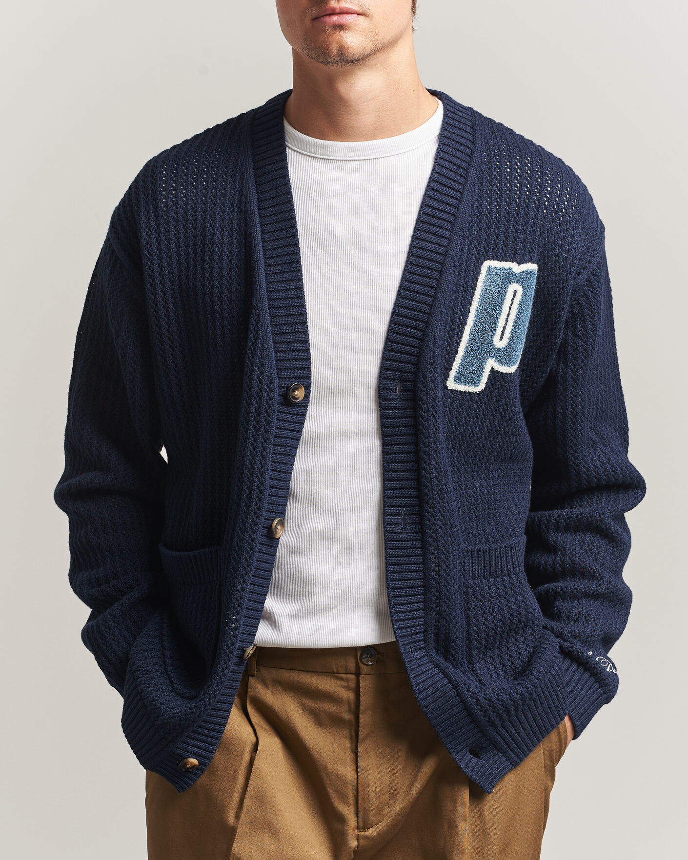 Homme | Pulls Et Tricots | LES DEUX | Prince Lace Knitted Cardigan Dark Navy