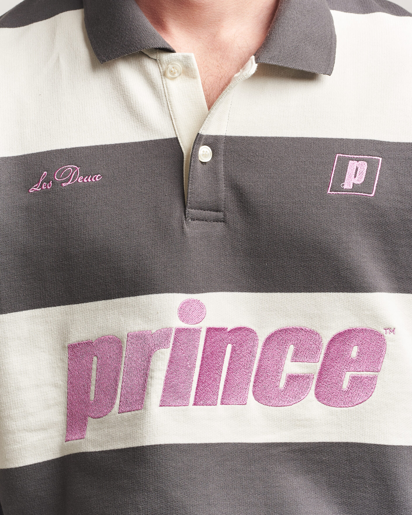 Homme | Pulls Et Tricots | LES DEUX | Prince Striped Long Sleeve Polo Raven Gray
