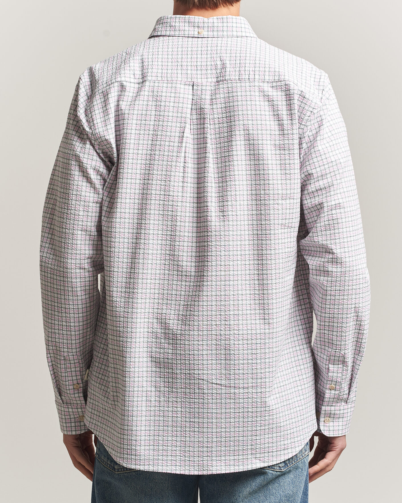 Homme | Chemises | LES DEUX | Prince Seersucker Check Shirt Ivory