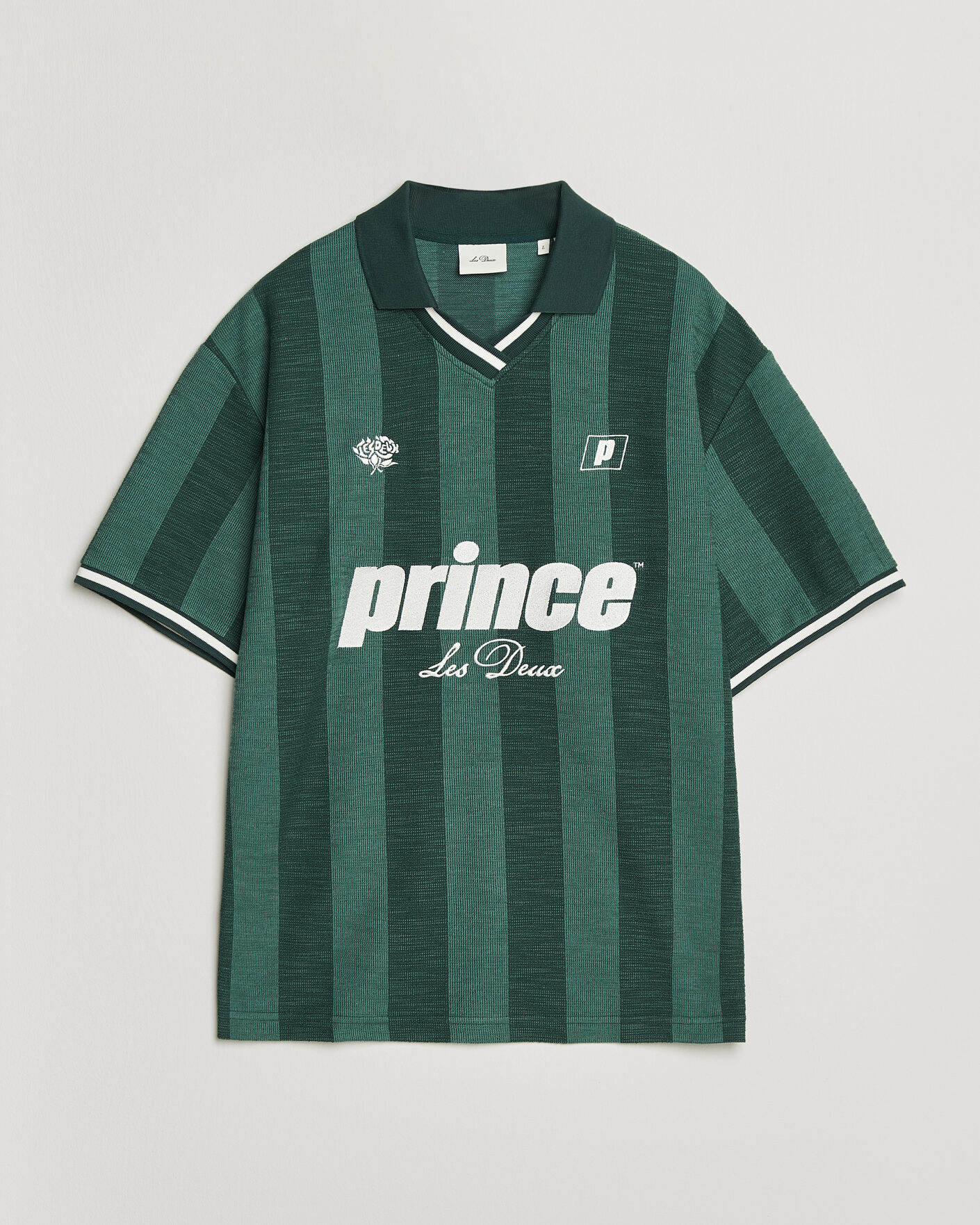 Homme | Polos | LES DEUX | Prince Stripe Jaquard Polo Pineneedle Green
