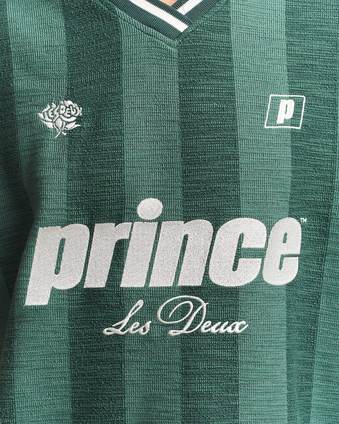 Homme | Polos | LES DEUX | Prince Stripe Jaquard Polo Pineneedle Green