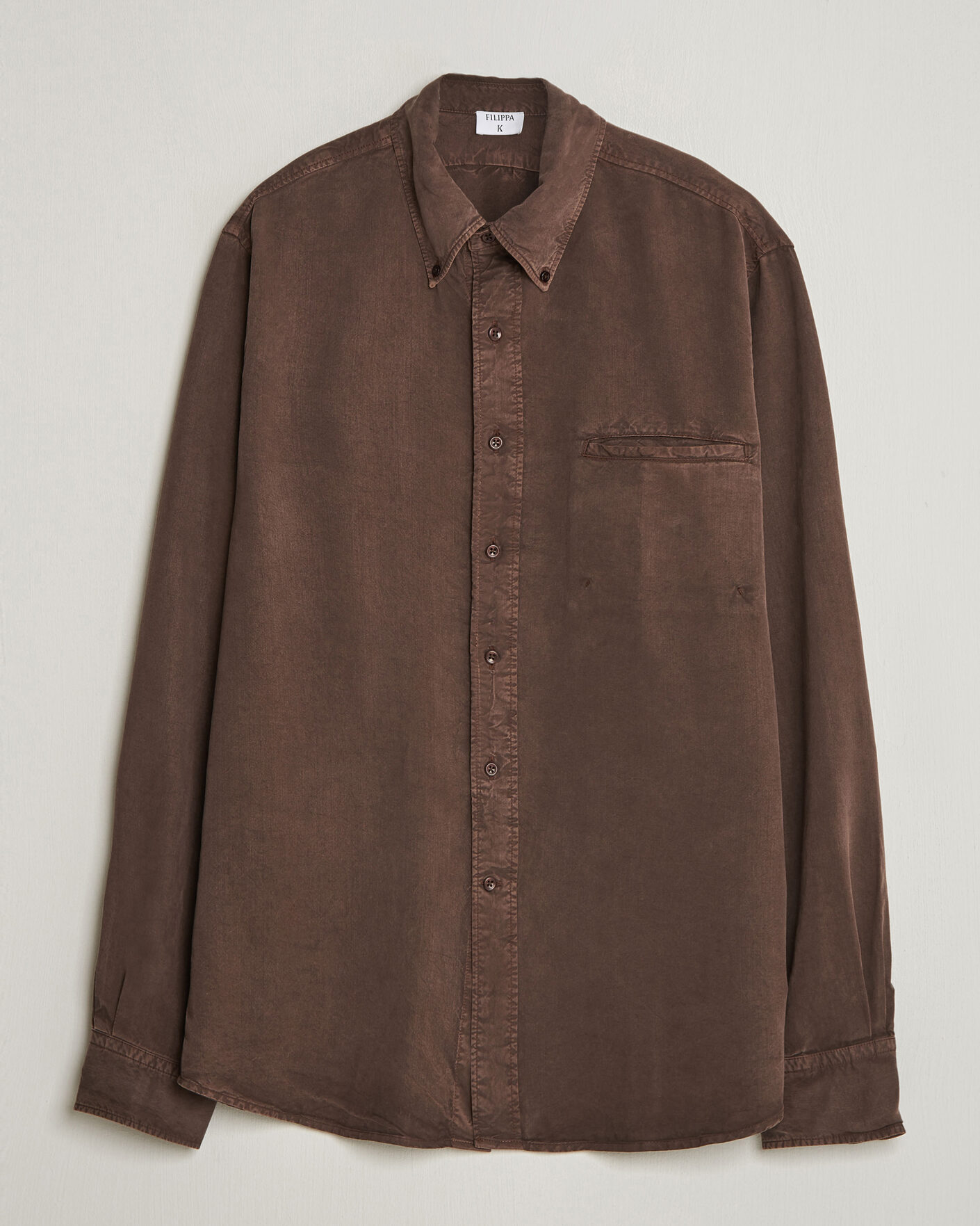 Homme | Chemises | Filippa K | Zack Lyocell Shirt Dark Chocolate