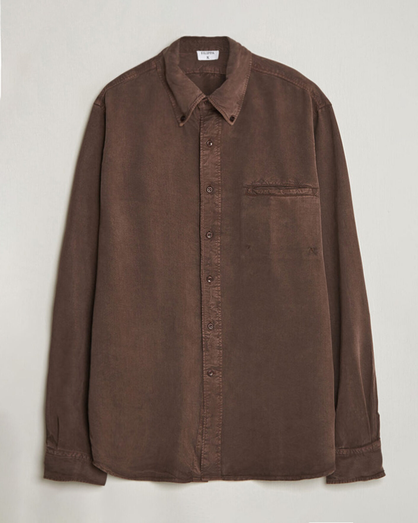 Homme | Chemises | Filippa K | Zack Lyocell Shirt Dark Chocolate