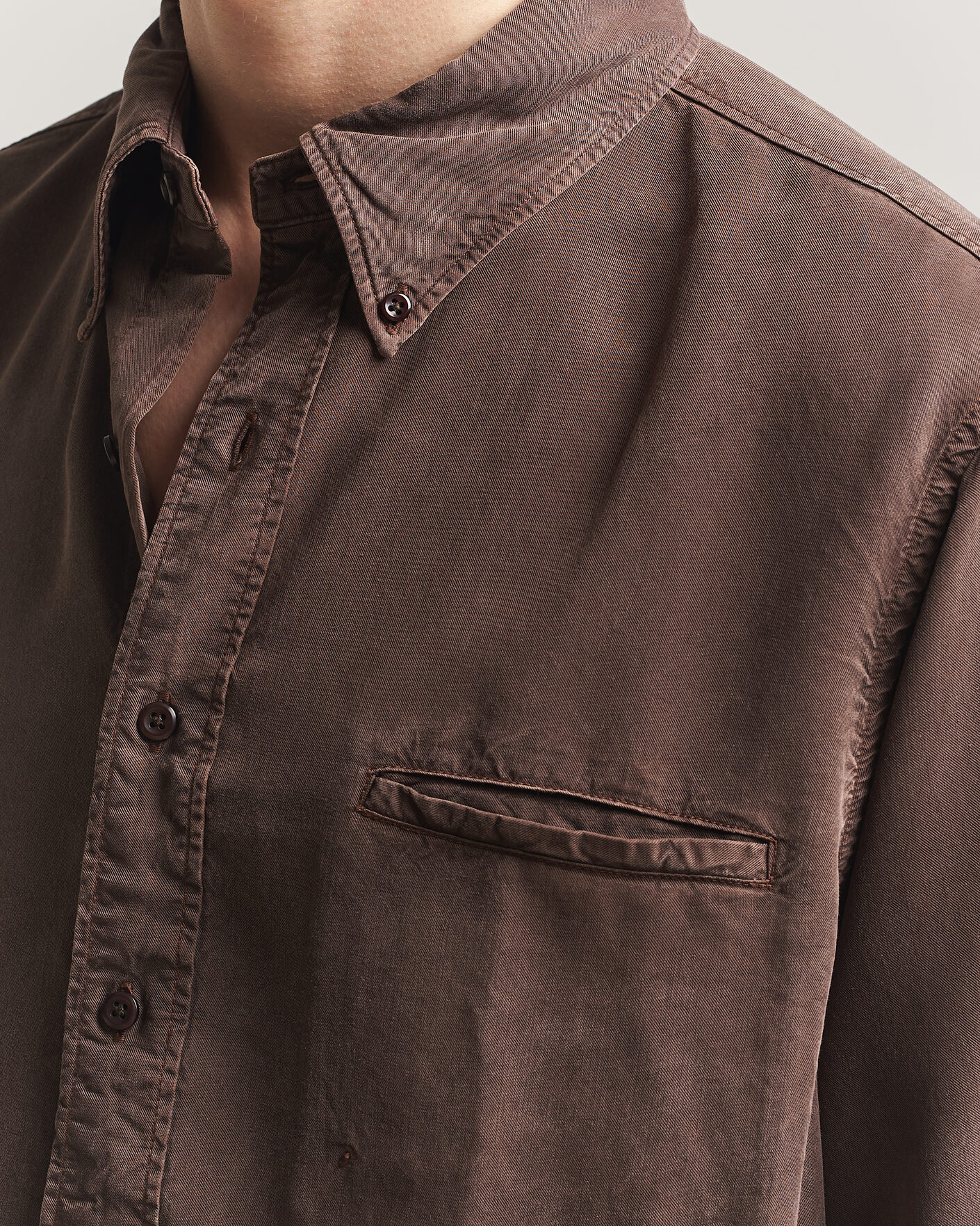 Homme | Chemises | Filippa K | Zack Lyocell Shirt Dark Chocolate