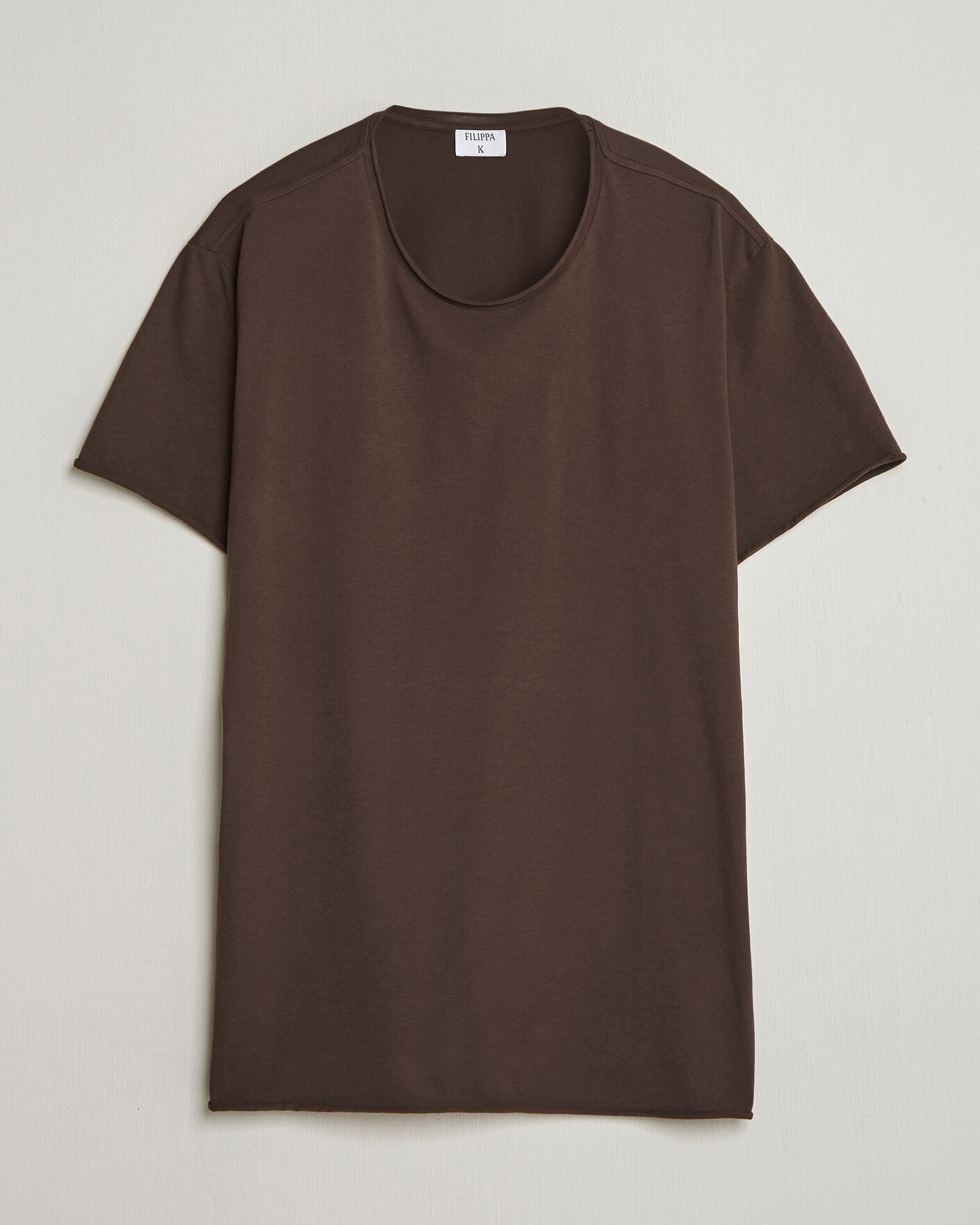 Homme | T-shirts | Filippa K | Roll Neck Crew Neck T-Shirt Dark Chocolate