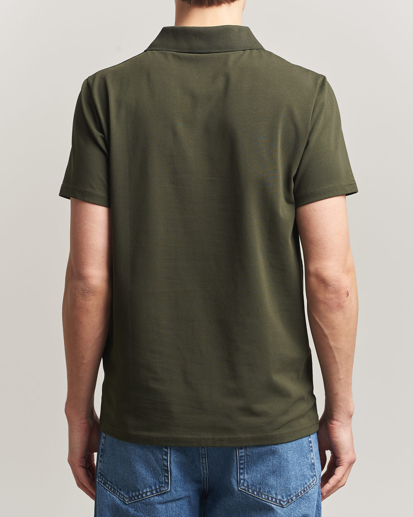 Homme | Polos | Filippa K | Soft Lycra Polo T-Shirt Midnight Olive