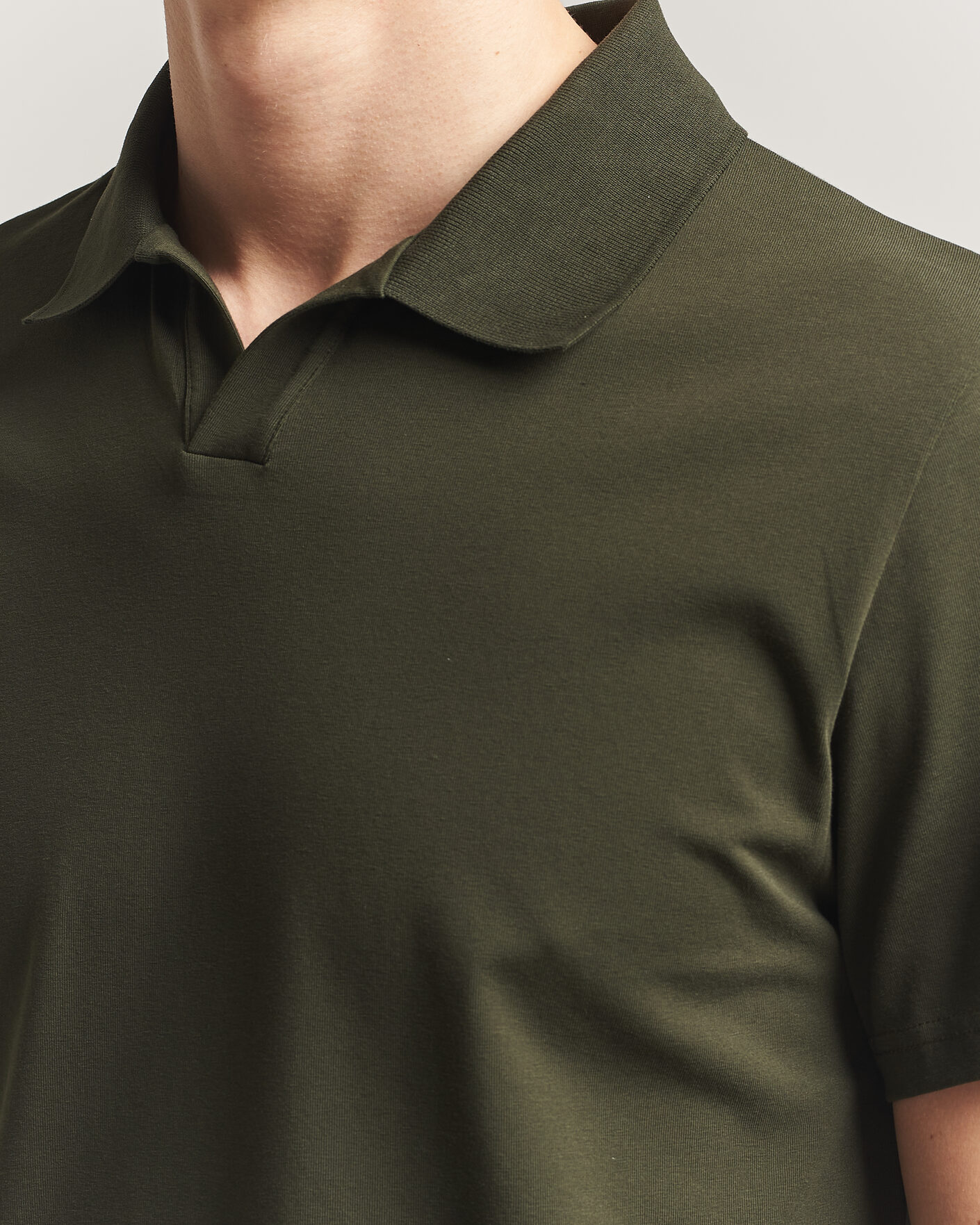 Homme | Polos | Filippa K | Soft Lycra Polo T-Shirt Midnight Olive