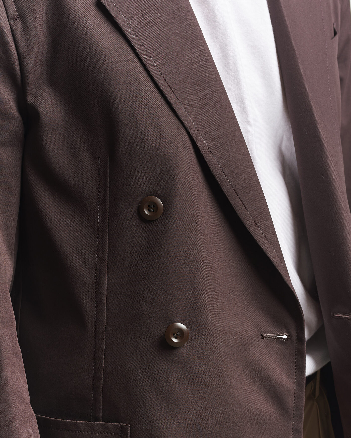 Homme | Blazers | Filippa K | Reese Cotton Double Breasted Blazer Dark Chocolate