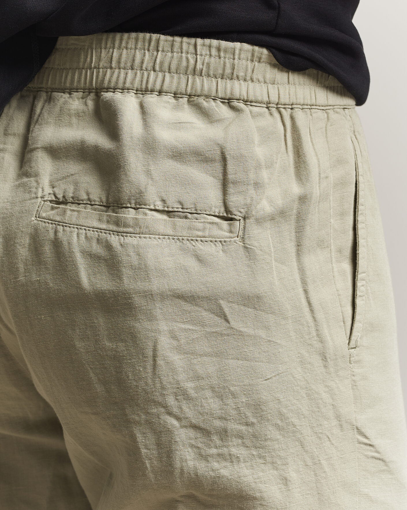 Homme | Pantalons | Filippa K | Theo Relaxed Linen/Cotton Drawstring Trousers Light Green