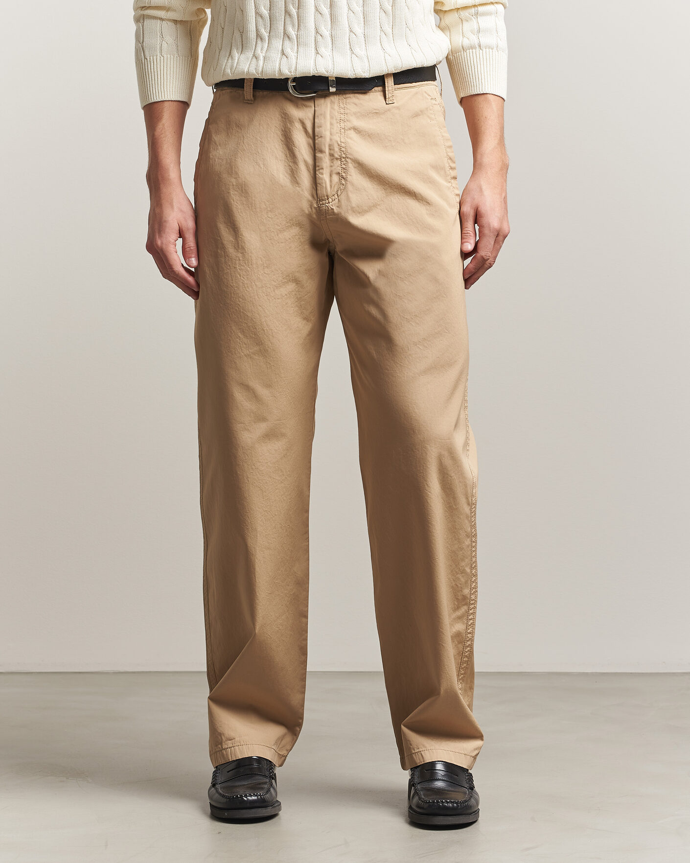 Homme | Pantalons | Filippa K | Flynn Washed Cotton Drawstring Trousers Canvas Beige
