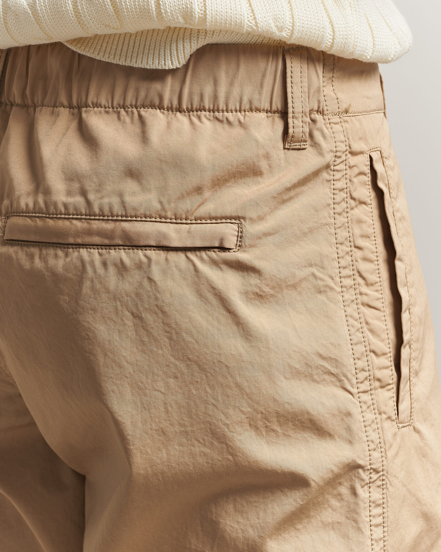 Homme | Pantalons | Filippa K | Flynn Washed Cotton Drawstring Trousers Canvas Beige