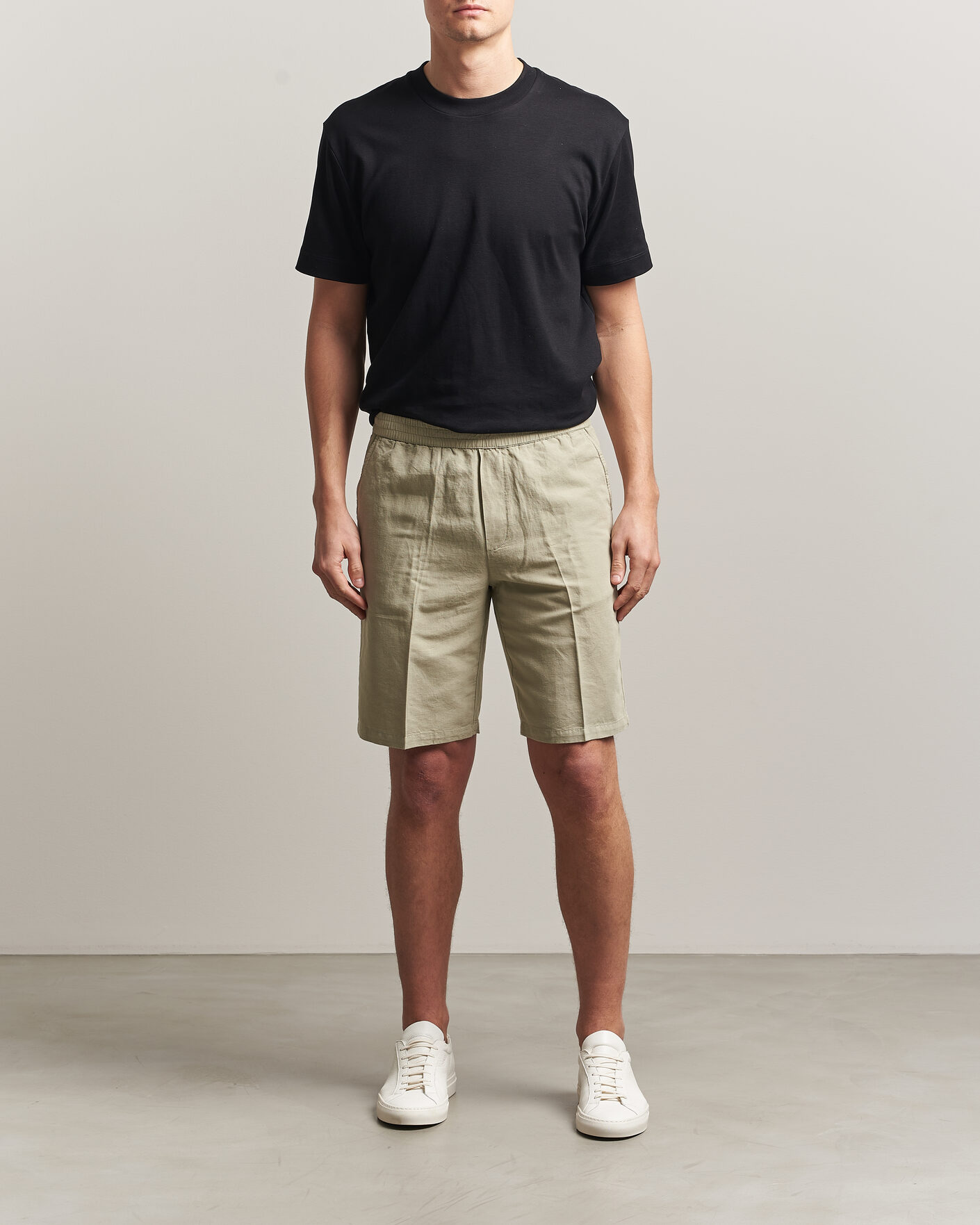 Homme | Shorts | Filippa K | Theo Relaxed Linen/Cotton Drawstring Shorts Light Green