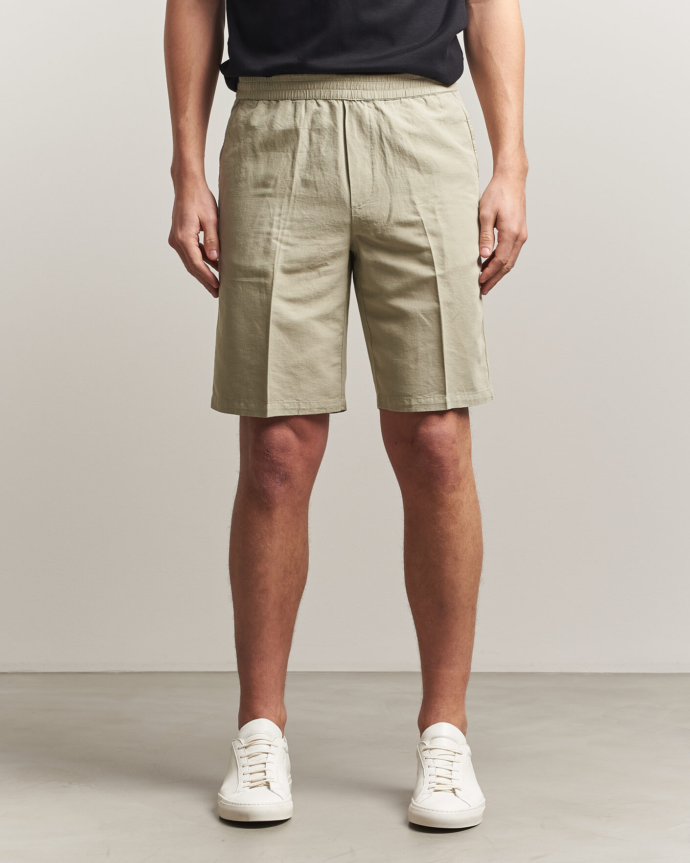 Homme | Shorts | Filippa K | Theo Relaxed Linen/Cotton Drawstring Shorts Light Green