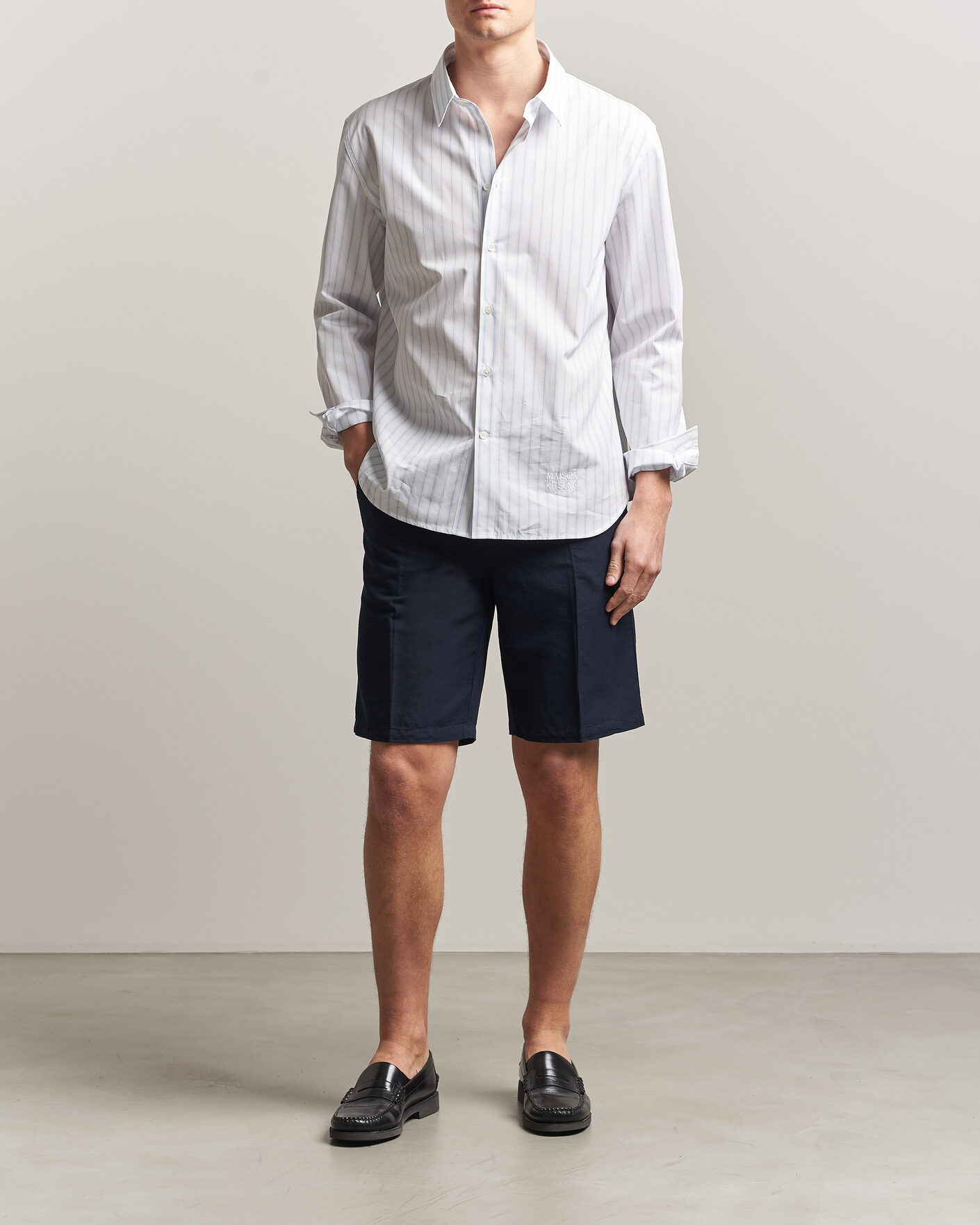 Homme | Shorts | Filippa K | Theo Relaxed Linen/Cotton Drawstring Shorts Navy