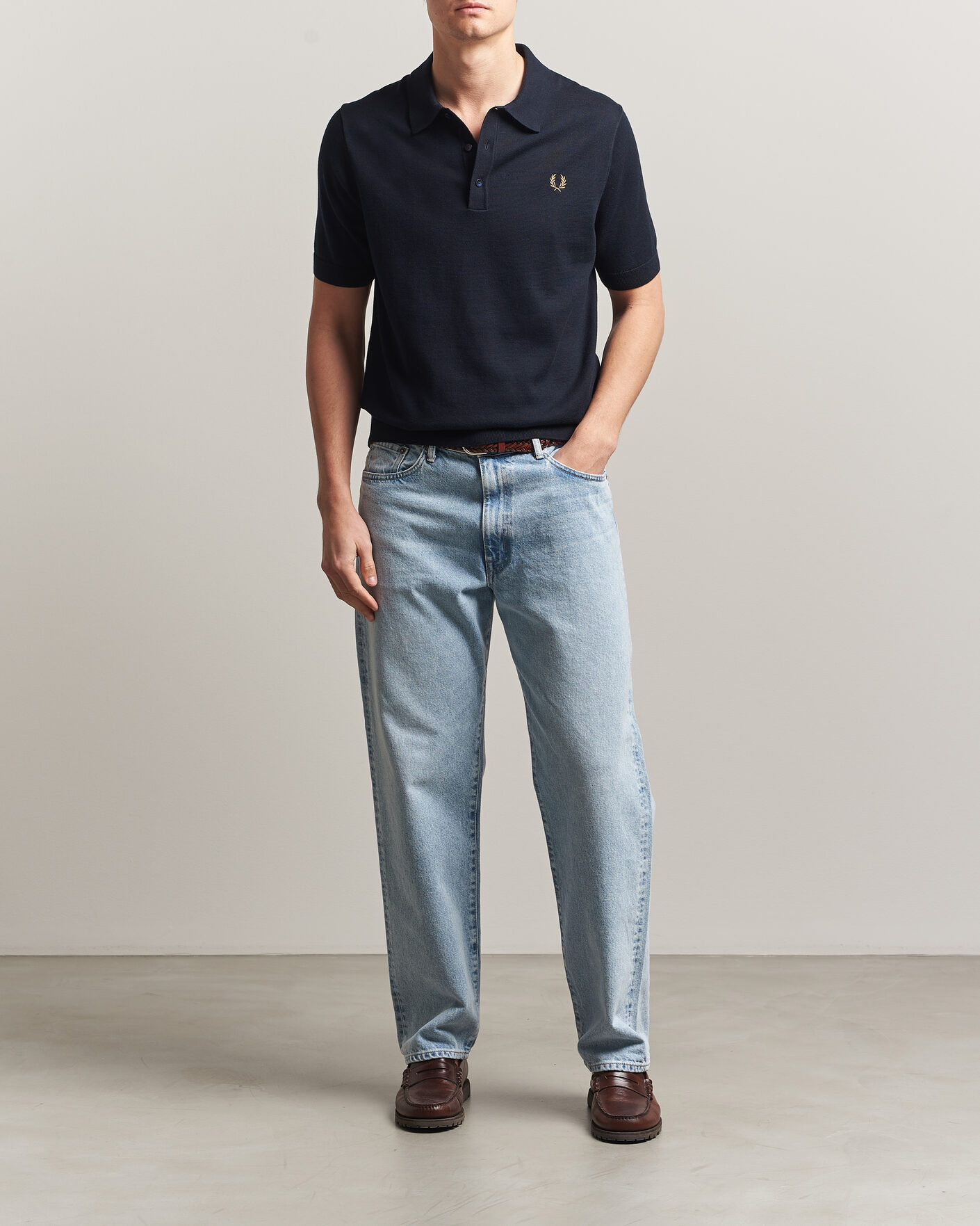 Homme | Polos | Fred Perry | Cotton Knitted Polo Navy