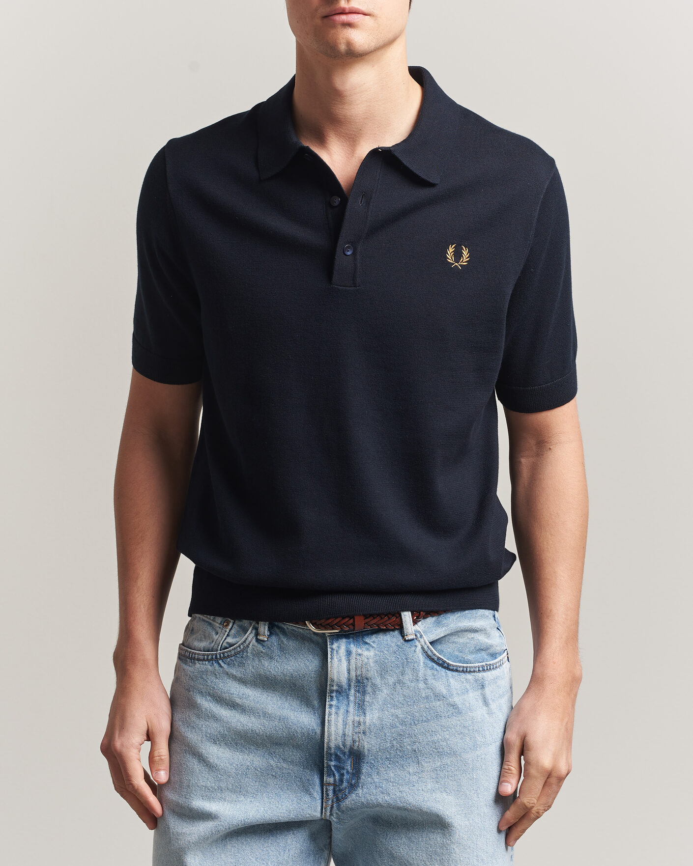 Homme | Polos | Fred Perry | Cotton Knitted Polo Navy
