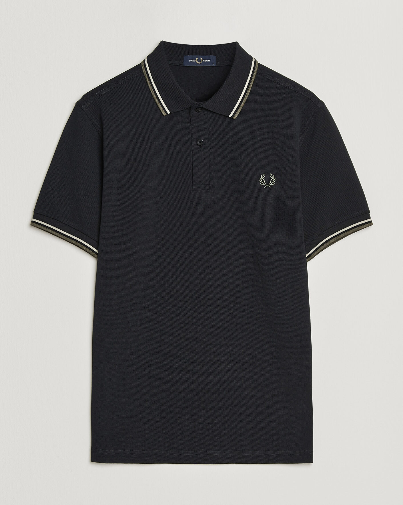 Homme | Polos | Fred Perry | Twin Tipped Polo Shirt Black