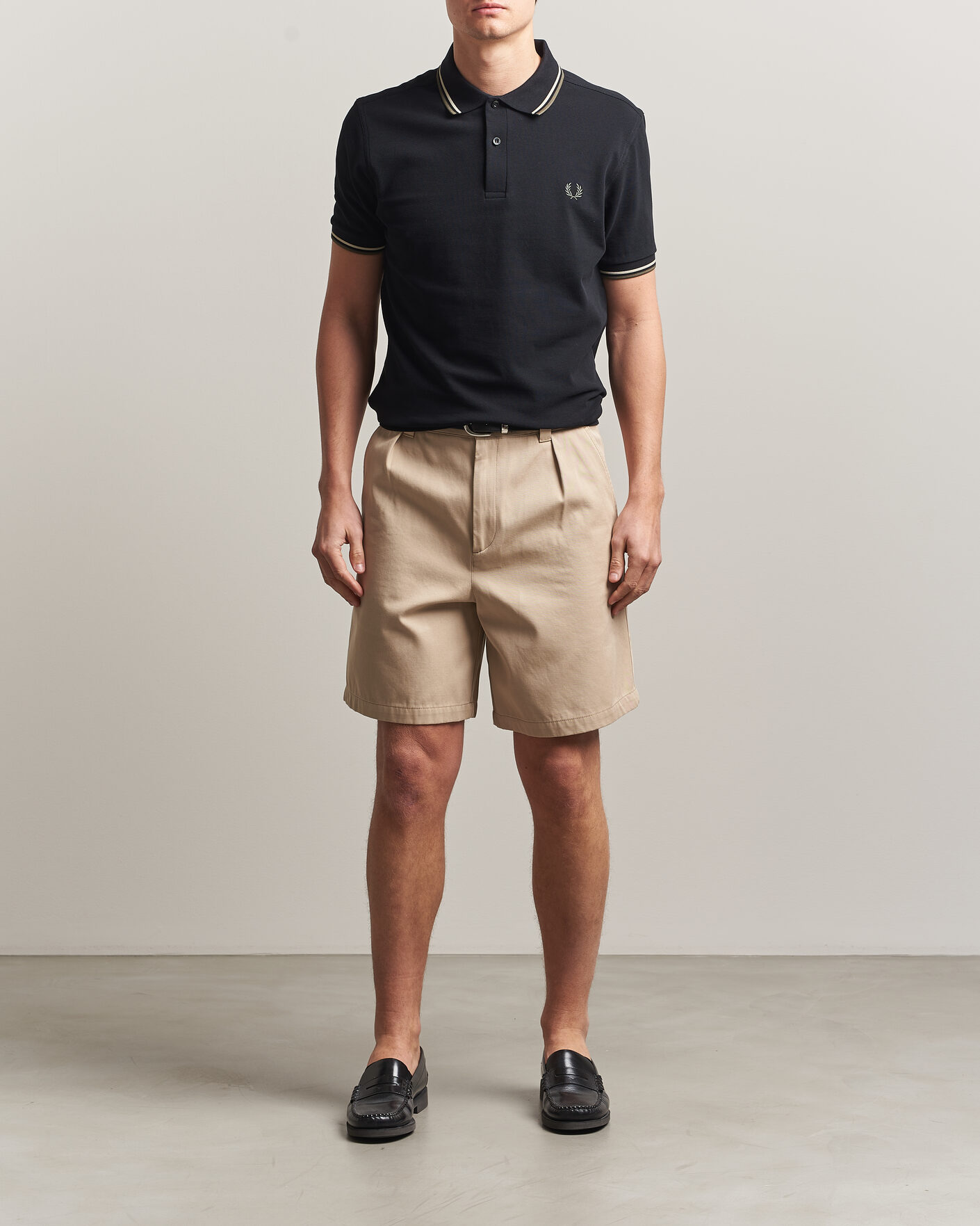 Homme | Polos | Fred Perry | Twin Tipped Polo Shirt Black