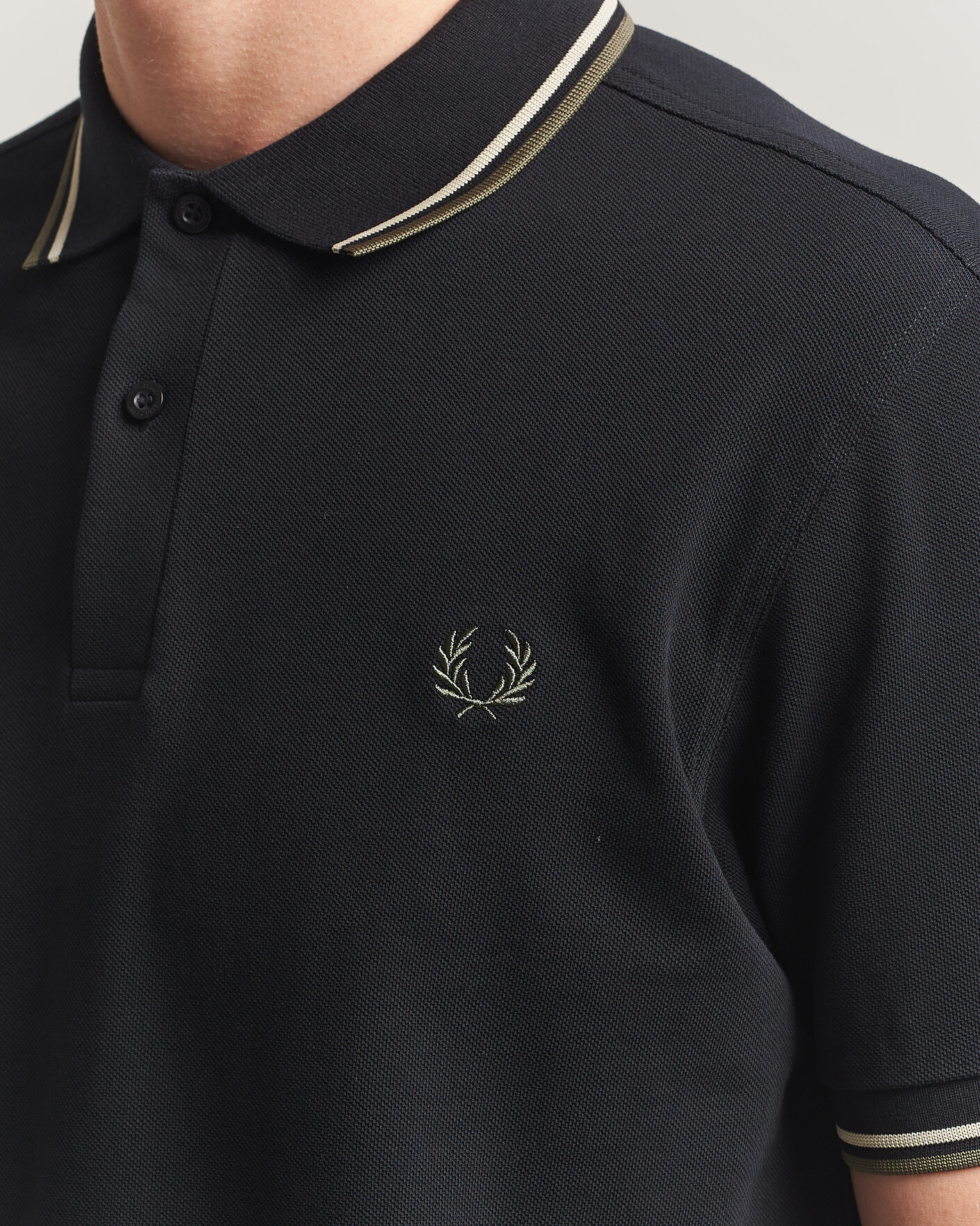 Homme | Polos | Fred Perry | Twin Tipped Polo Shirt Black