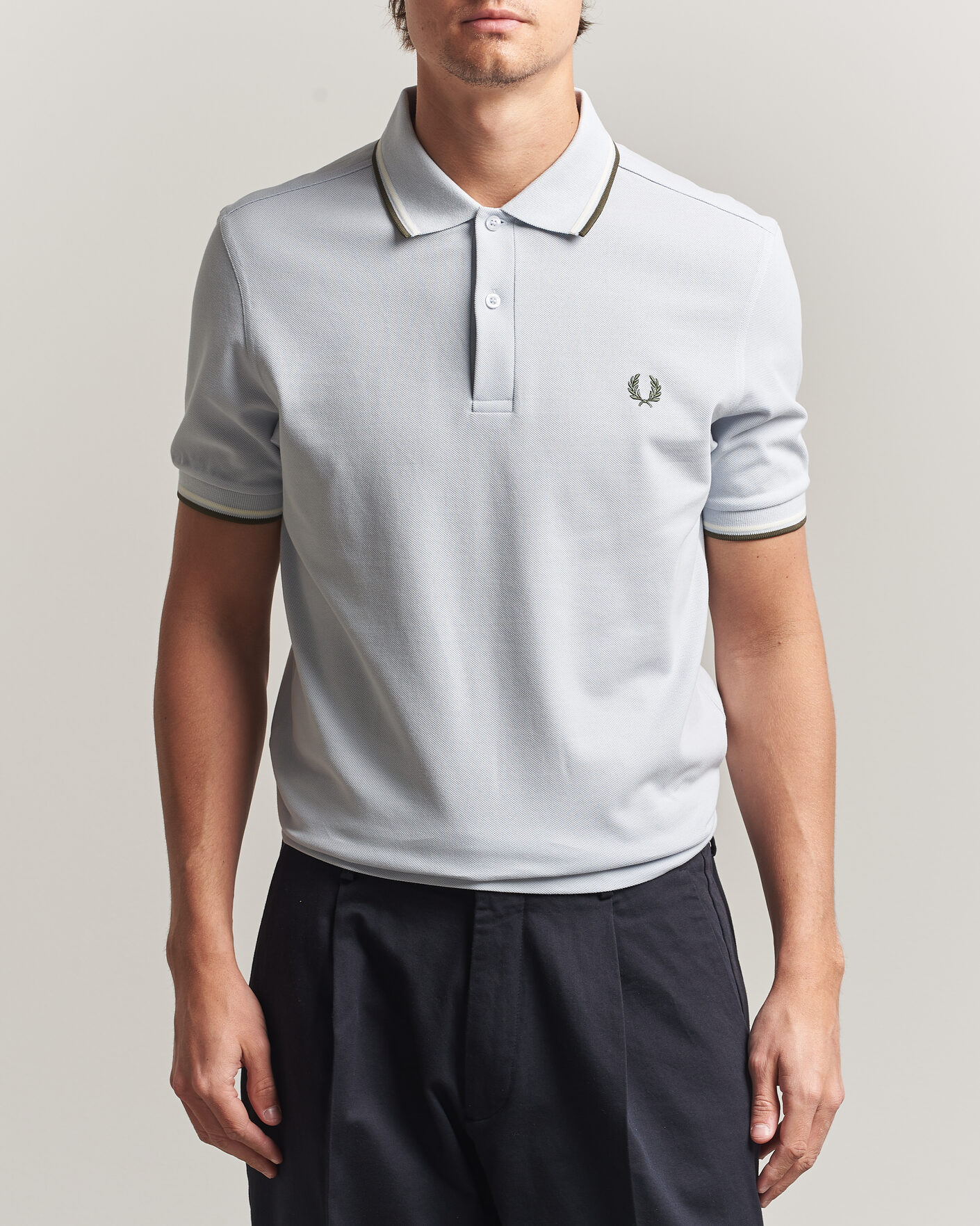 Homme | Polos | Fred Perry | Twin Tipped Polo Shirt Dusky Blue