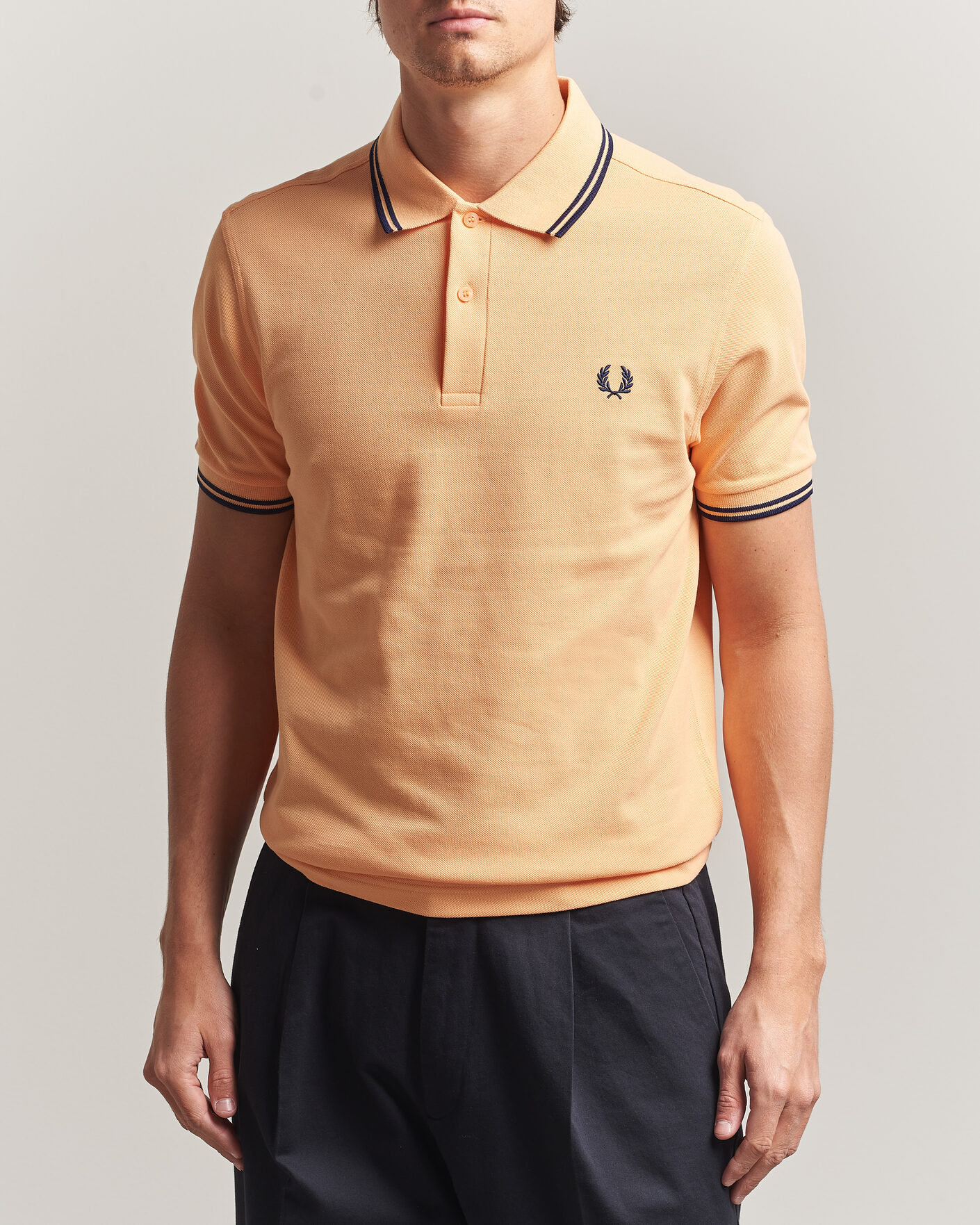 Homme | Polos | Fred Perry | Twin Tipped Polo Shirt Peach