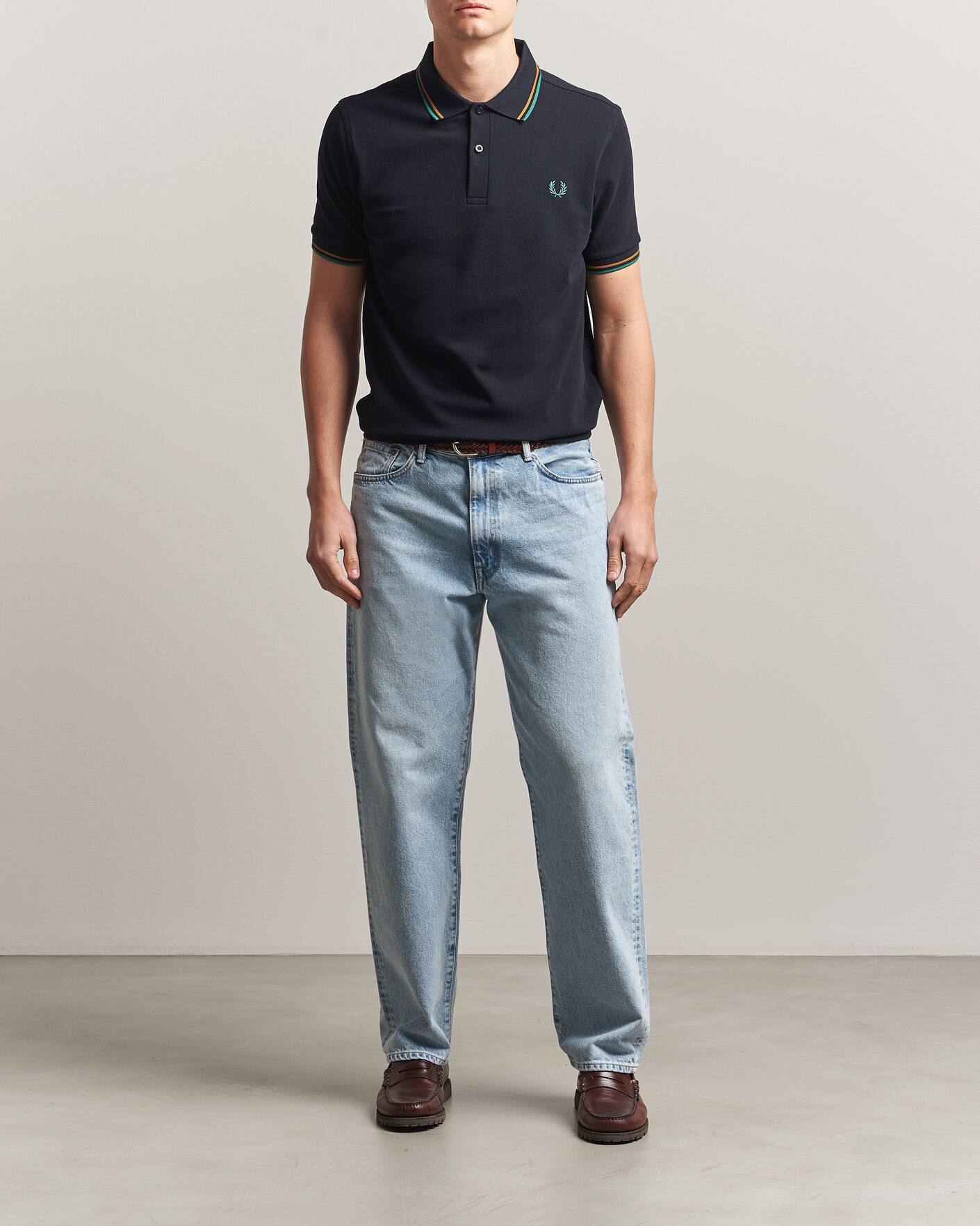Homme | Polos | Fred Perry | Twin Tipped Polo Shirt Navy