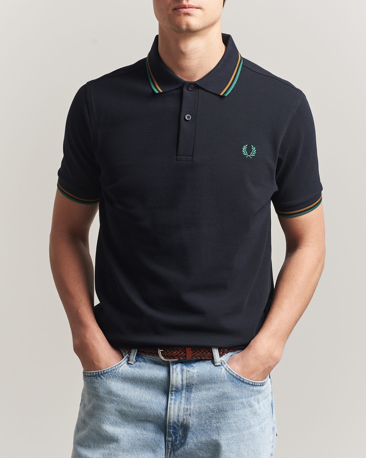 Homme | Polos | Fred Perry | Twin Tipped Polo Shirt Navy