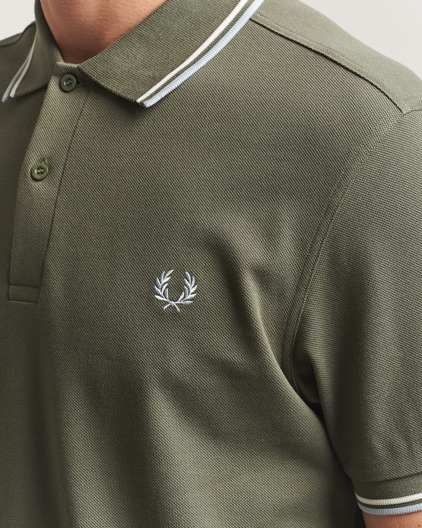 Homme | Polos | Fred Perry | Twin Tipped Polo Shirt Laurel Wreath Green