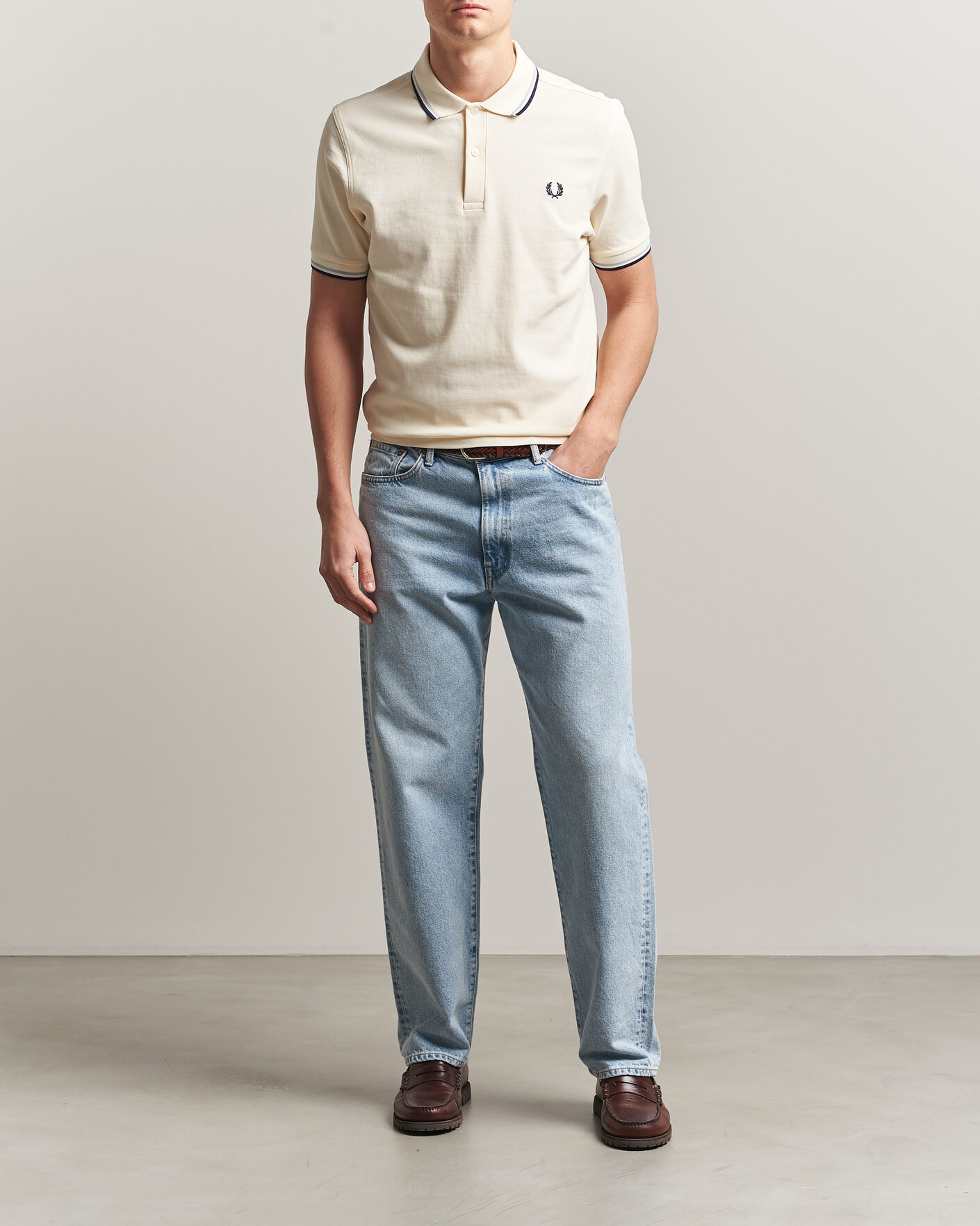 Homme | Polos | Fred Perry | Twin Tipped Polo Shirt Ecru