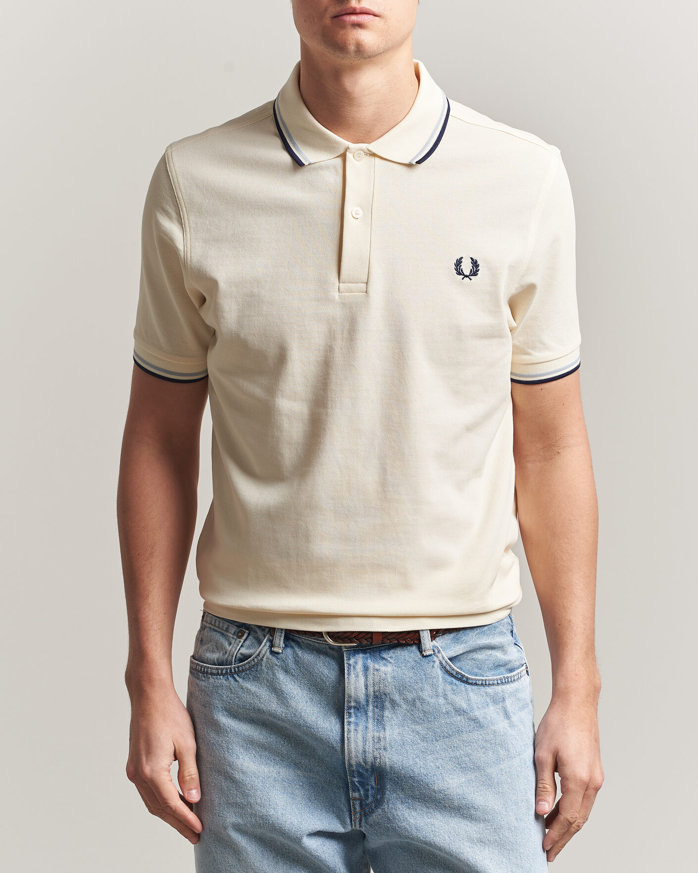 Homme | Polos | Fred Perry | Twin Tipped Polo Shirt Ecru