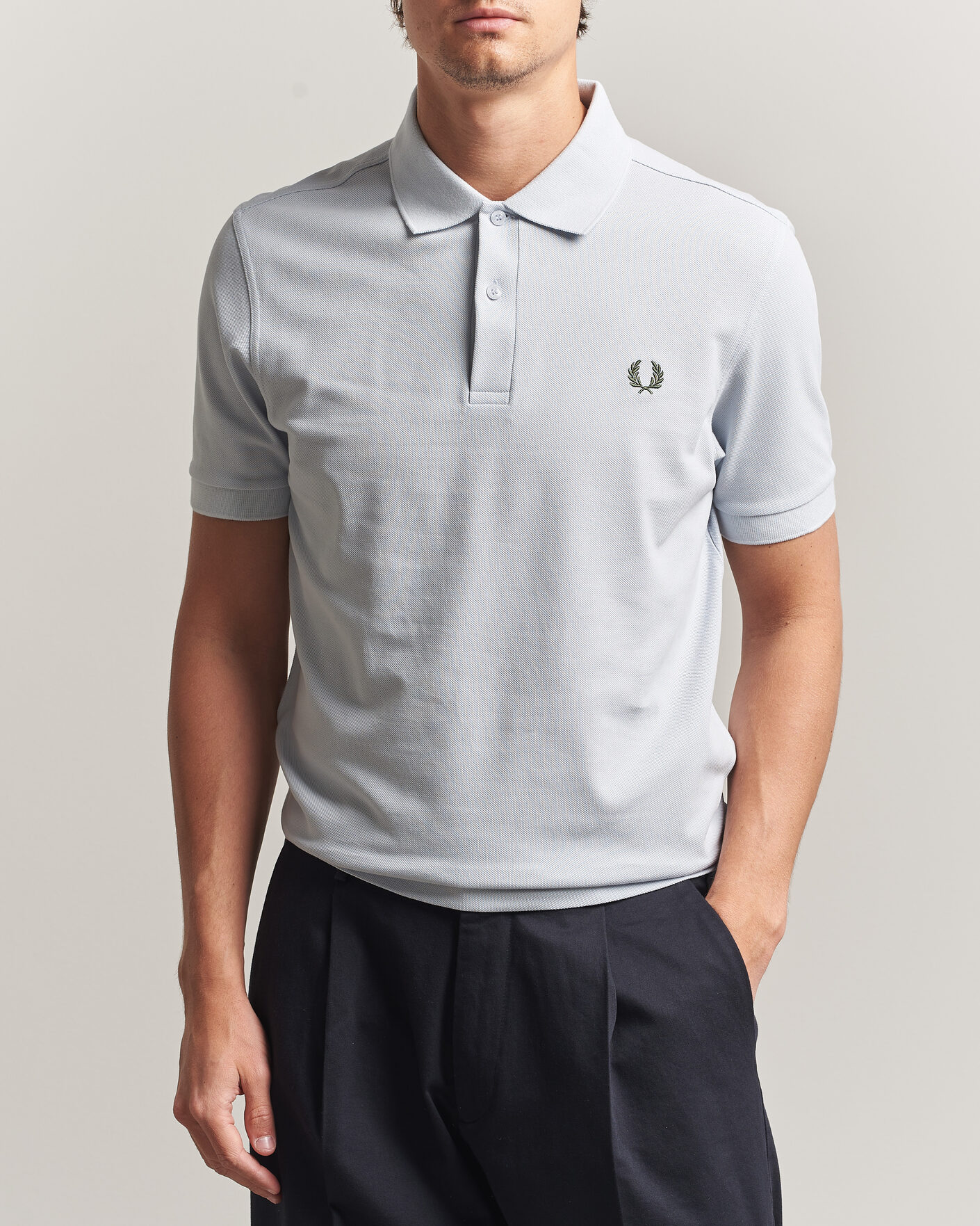 Homme | Polos | Fred Perry | Plain Polo Shirt Dusty Blue