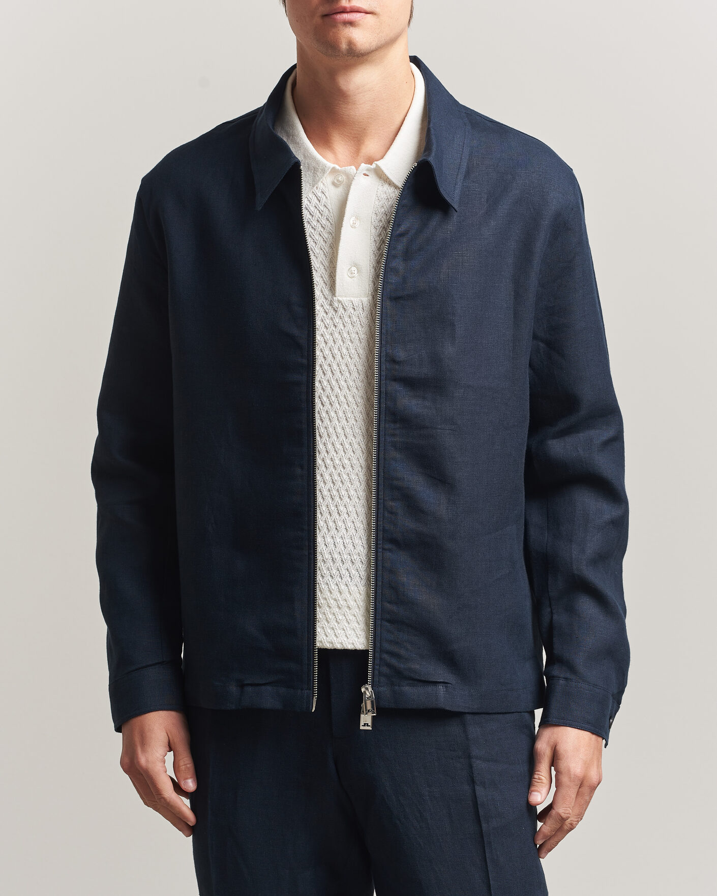 Homme | Chemises | J.Lindeberg | Julius Drape Linen Overshirt Navy