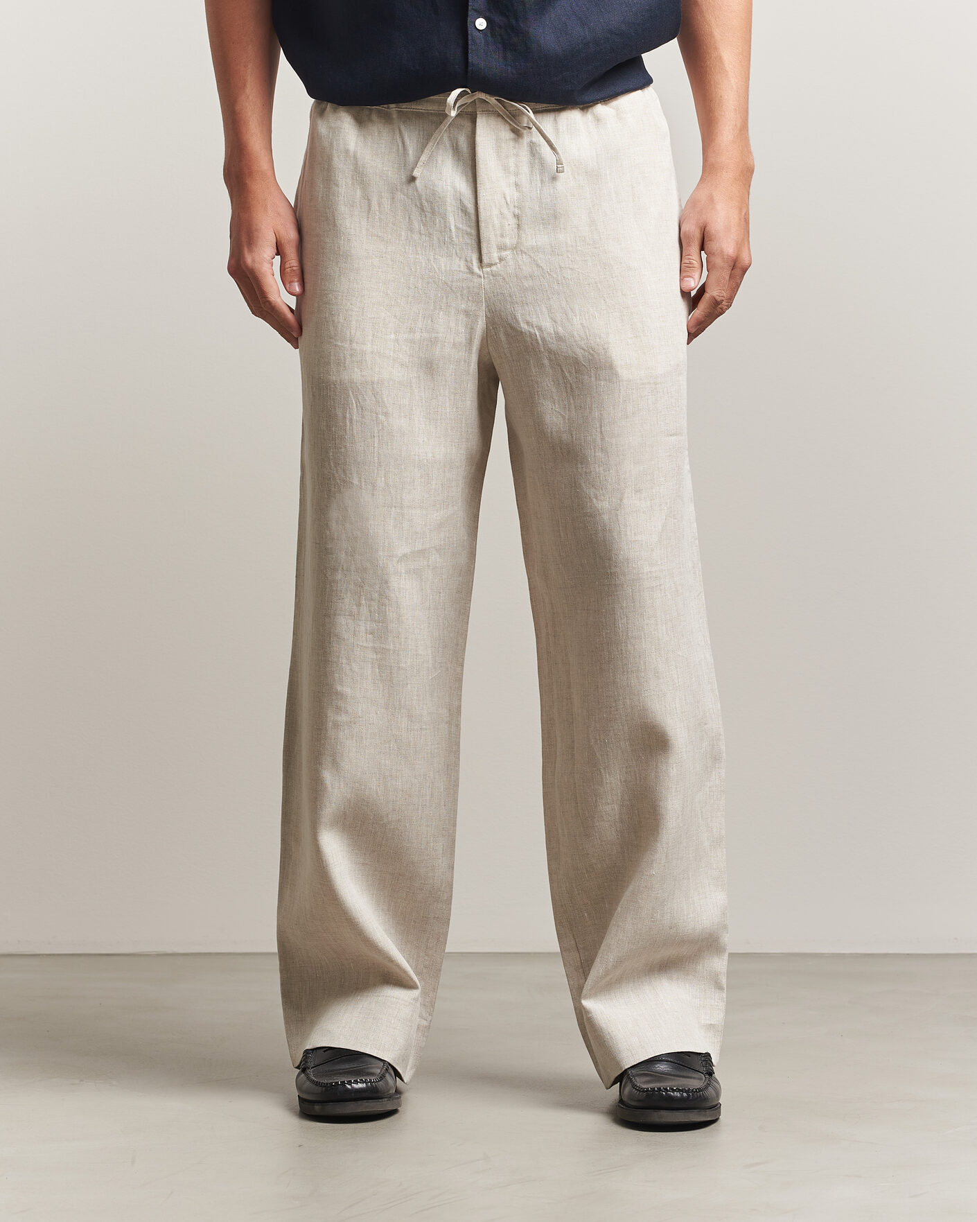Homme | Pantalons | J.Lindeberg | Noah Drape Linen Pants Moonbeam