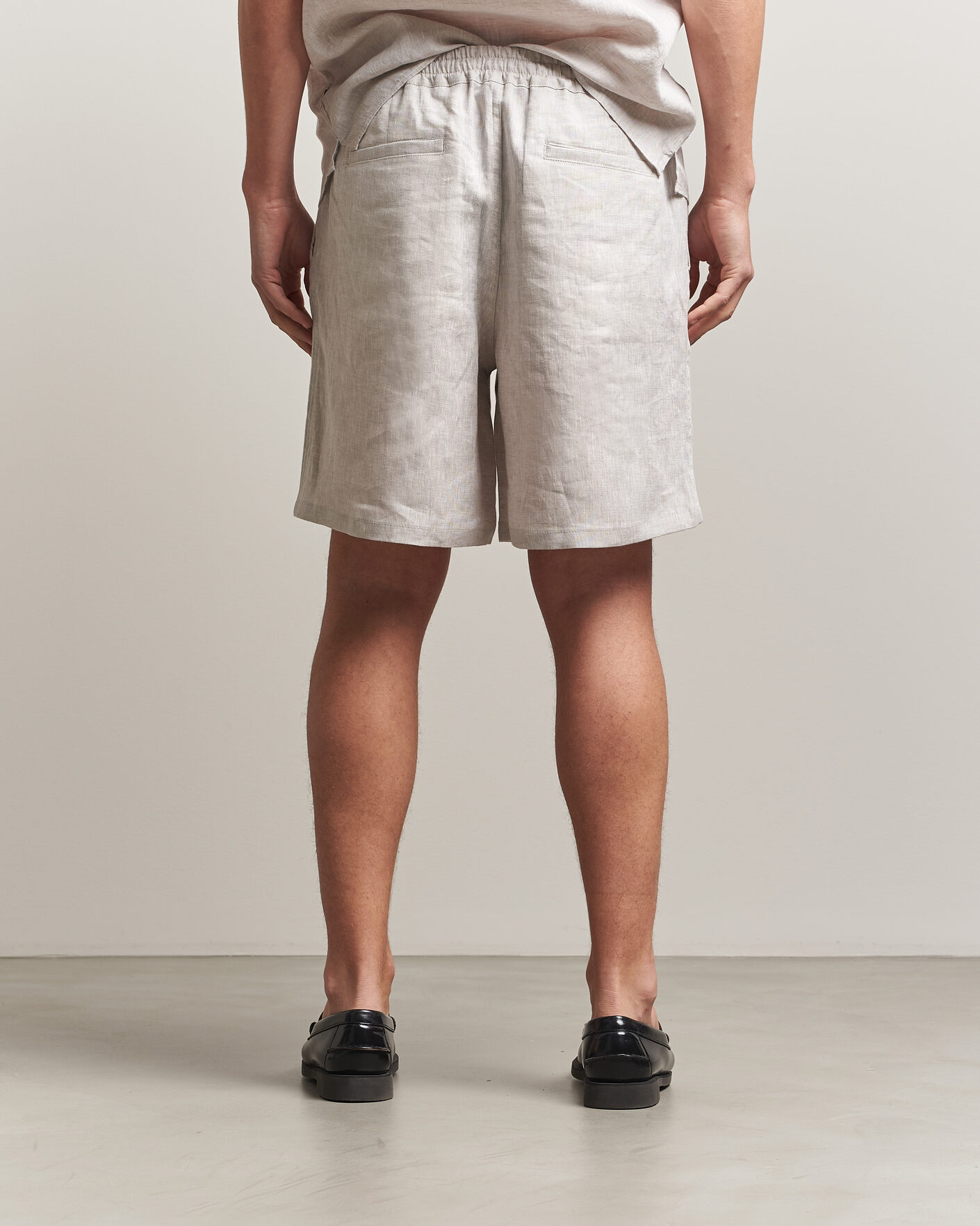 Homme | Shorts | J.Lindeberg | Joff Linen Drawstring Shorts Moonbeam