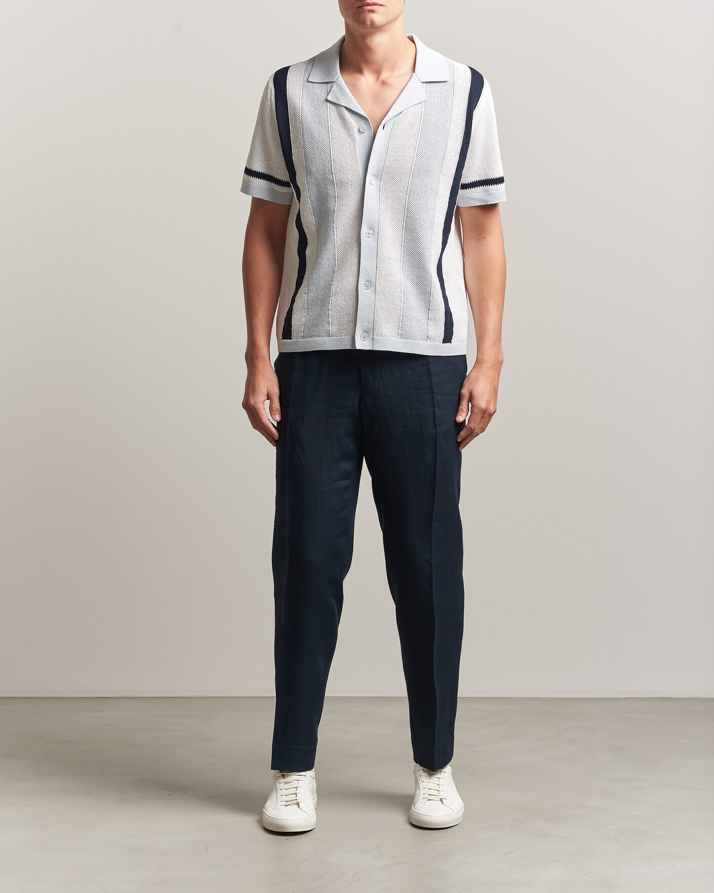 Homme | Chemises | J.Lindeberg | Remus Knitted Resort Shirt Skywriting