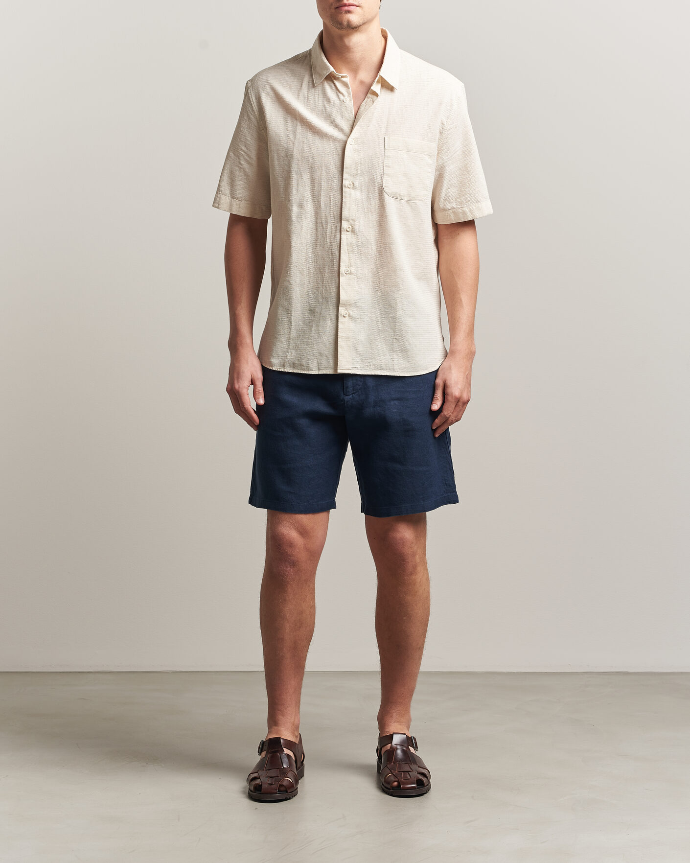 Homme | Shorts | NN07 | Aden Linen Shorts Navy Blue