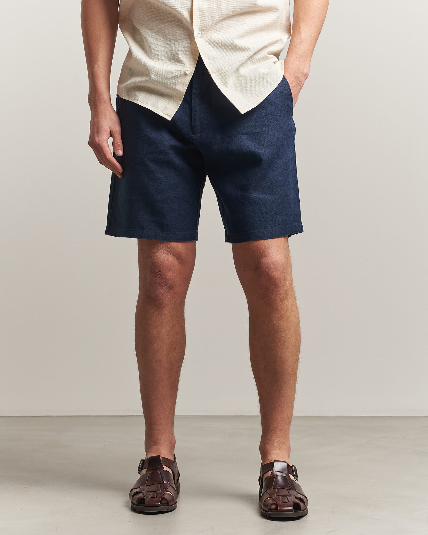 Homme | Shorts | NN07 | Aden Linen Shorts Navy Blue