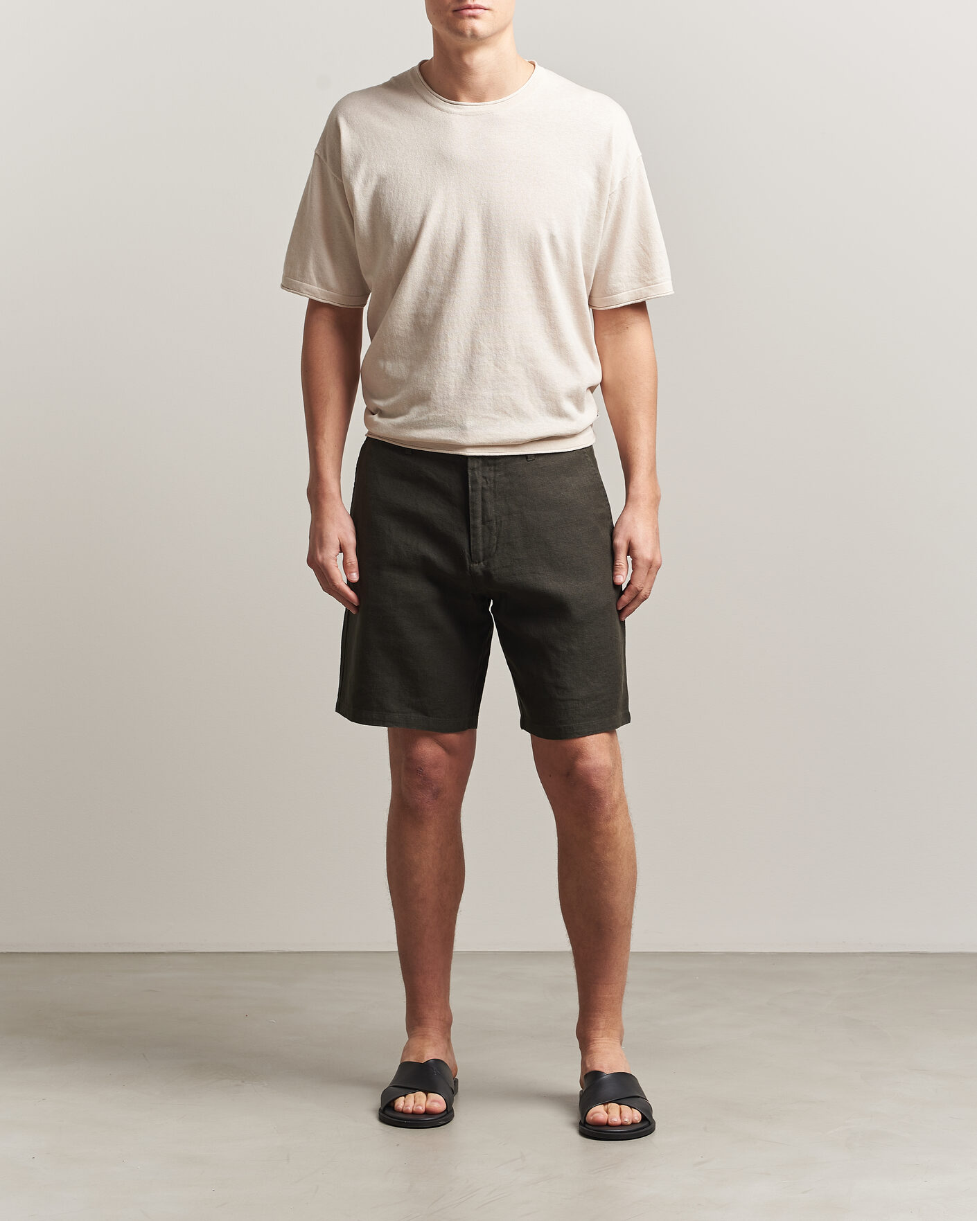 Homme | Shorts | NN07 | Aden Linen Shorts Dark Army