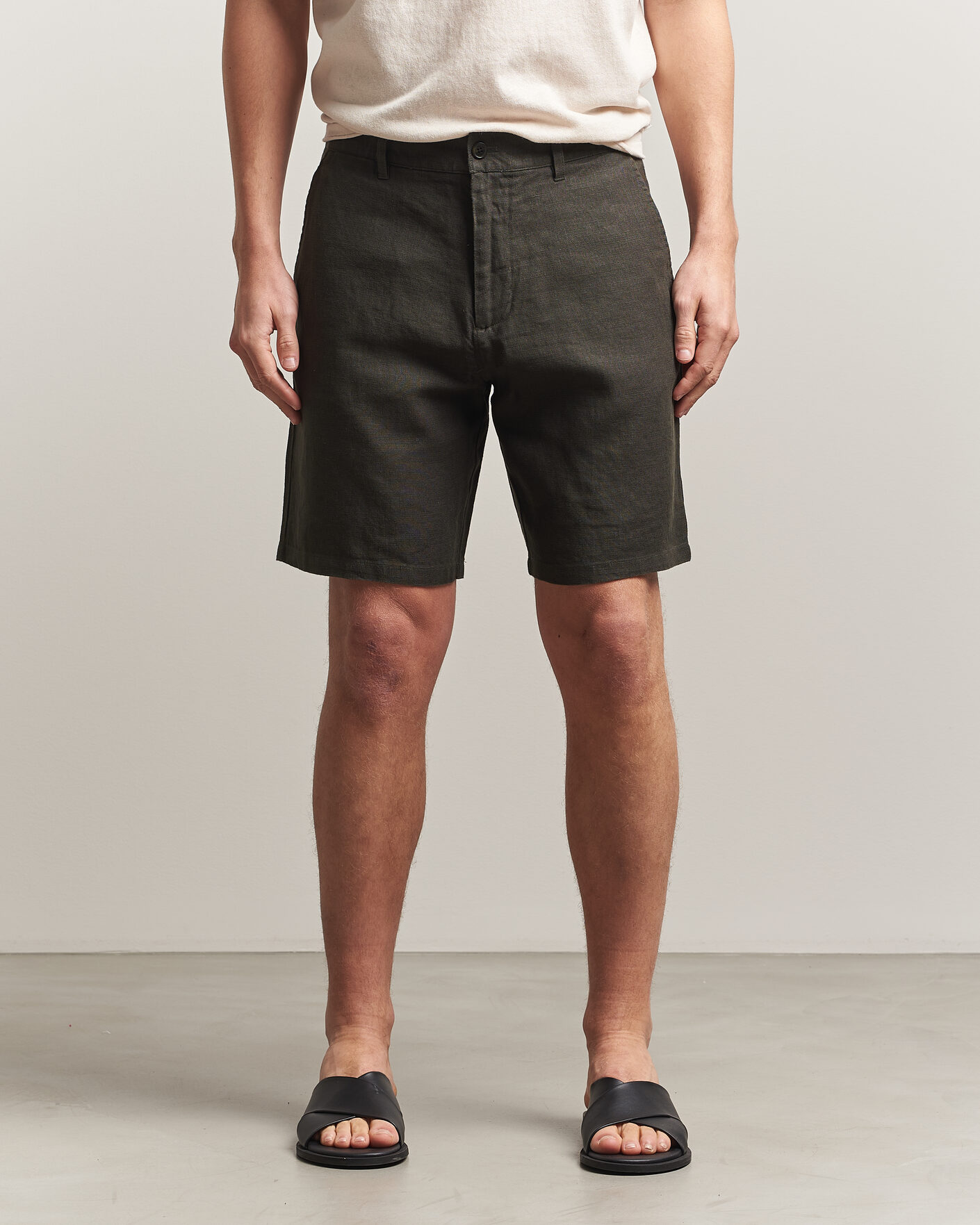 Homme | Shorts | NN07 | Aden Linen Shorts Dark Army