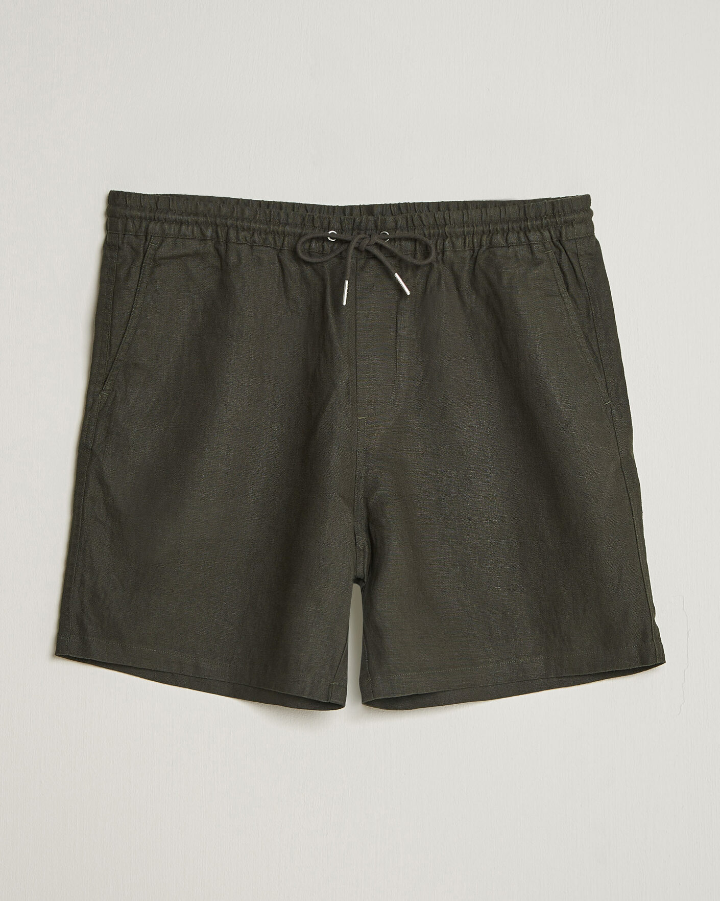 Homme | Shorts | NN07 | Gregor Linen Drawstring Shorts Dark Army