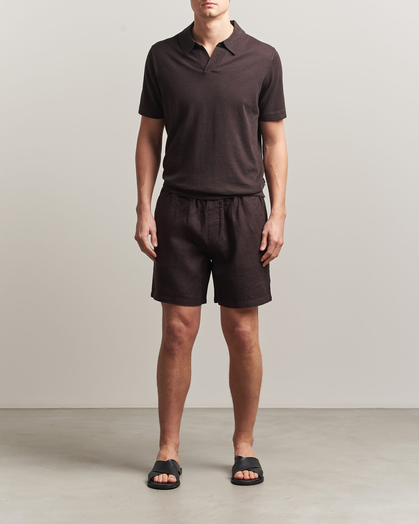 Homme | Shorts | NN07 | Gregor Linen Drawstring Shorts Dusky Port