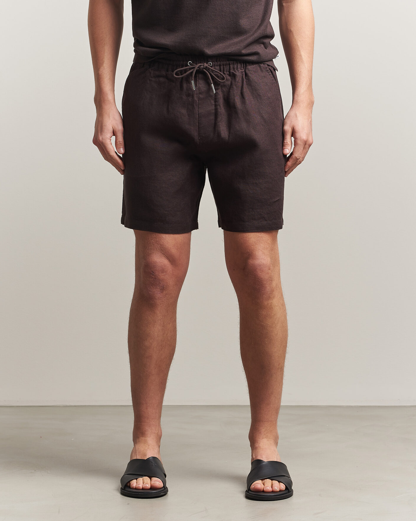 Homme | Shorts | NN07 | Gregor Linen Drawstring Shorts Dusky Port