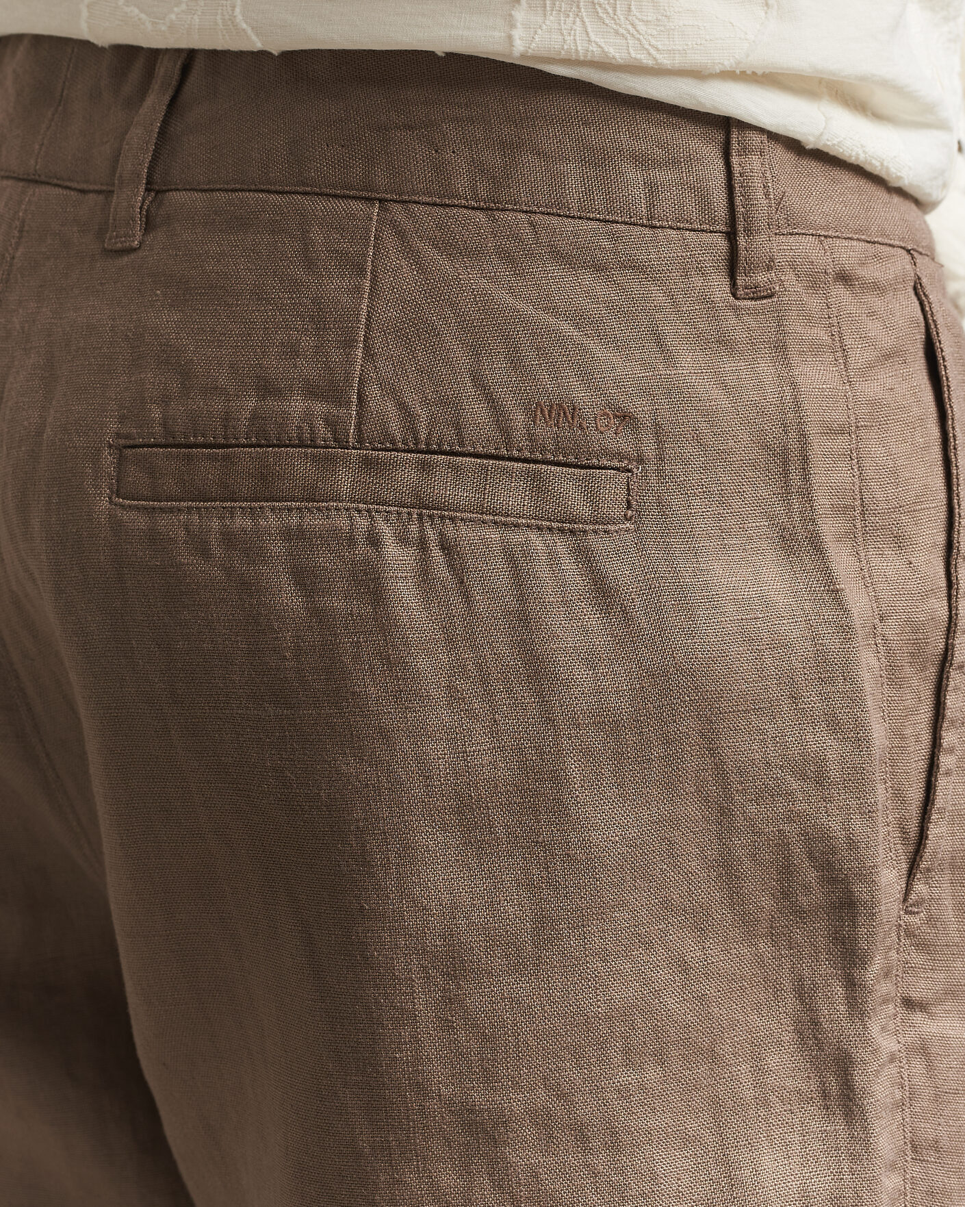 Homme | Pantalons | NN07 | Aden Regular Fit Linen Trousers Clay Mirage