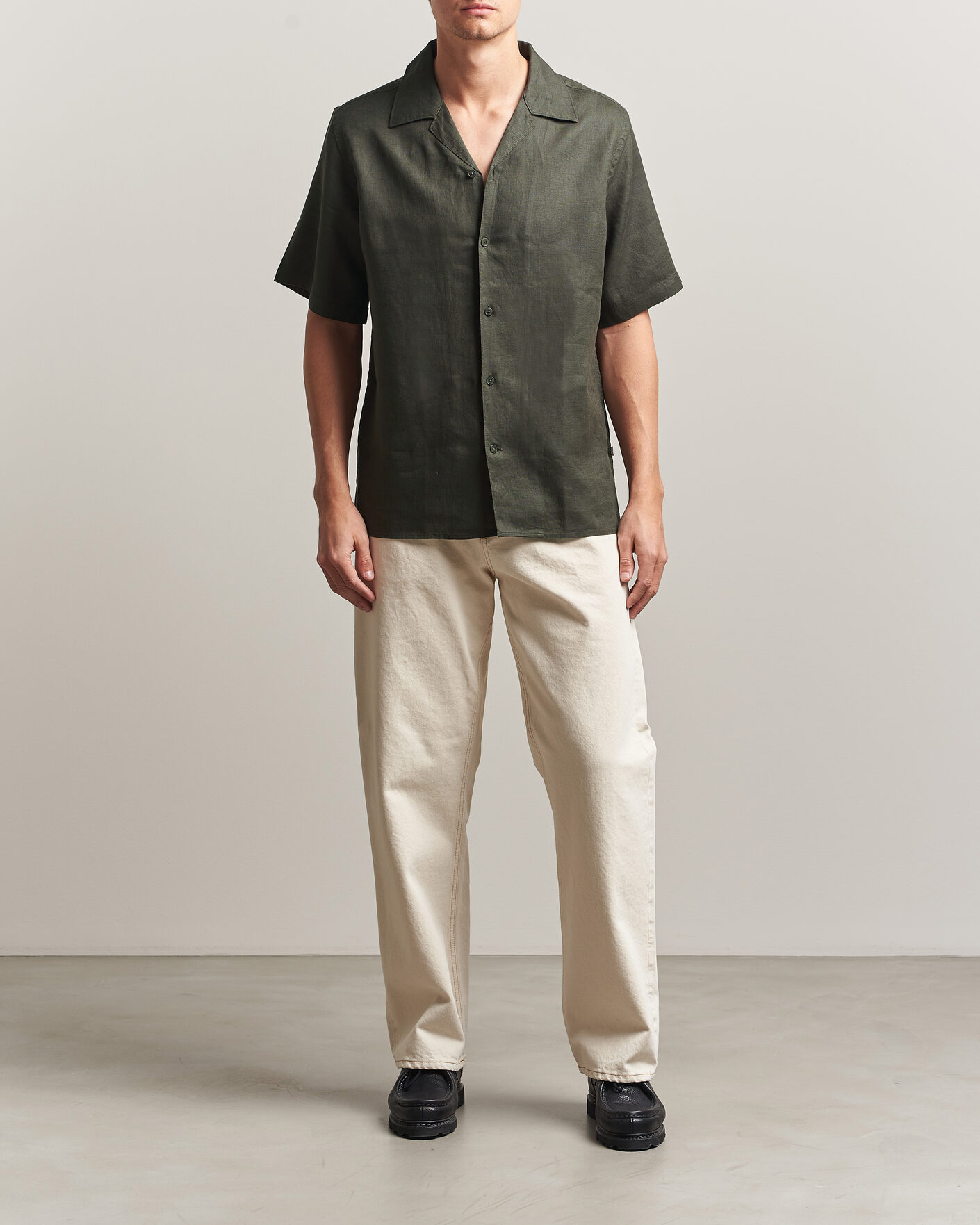 Homme | Chemises | NN07 | Julio Linen Resort Shirt Dark Army