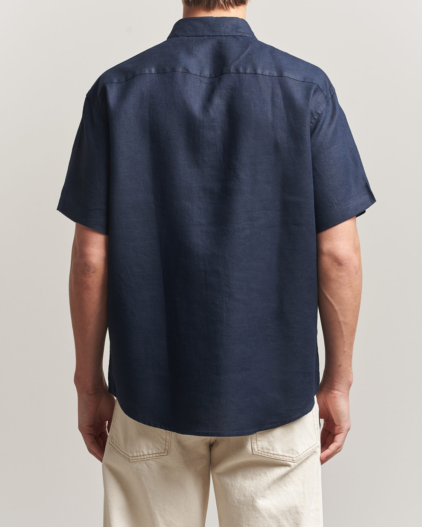 Homme | Chemises | NN07 | Deon Linen Short Sleeve Shirt Navy Blue